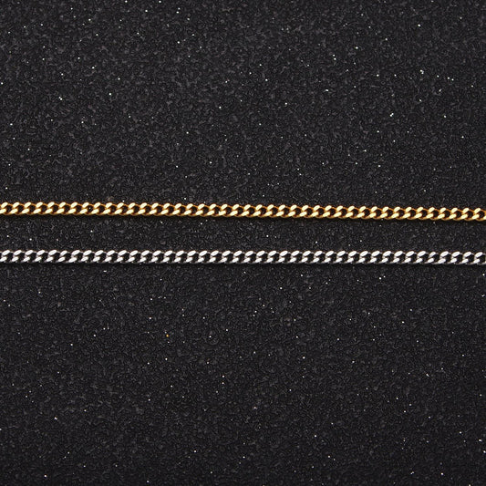 1pc 17.7'' ready to use gold cuban curb necklace chain, layer curb chain dainty stainless steel necklace, for pendant charm necklace wa1701