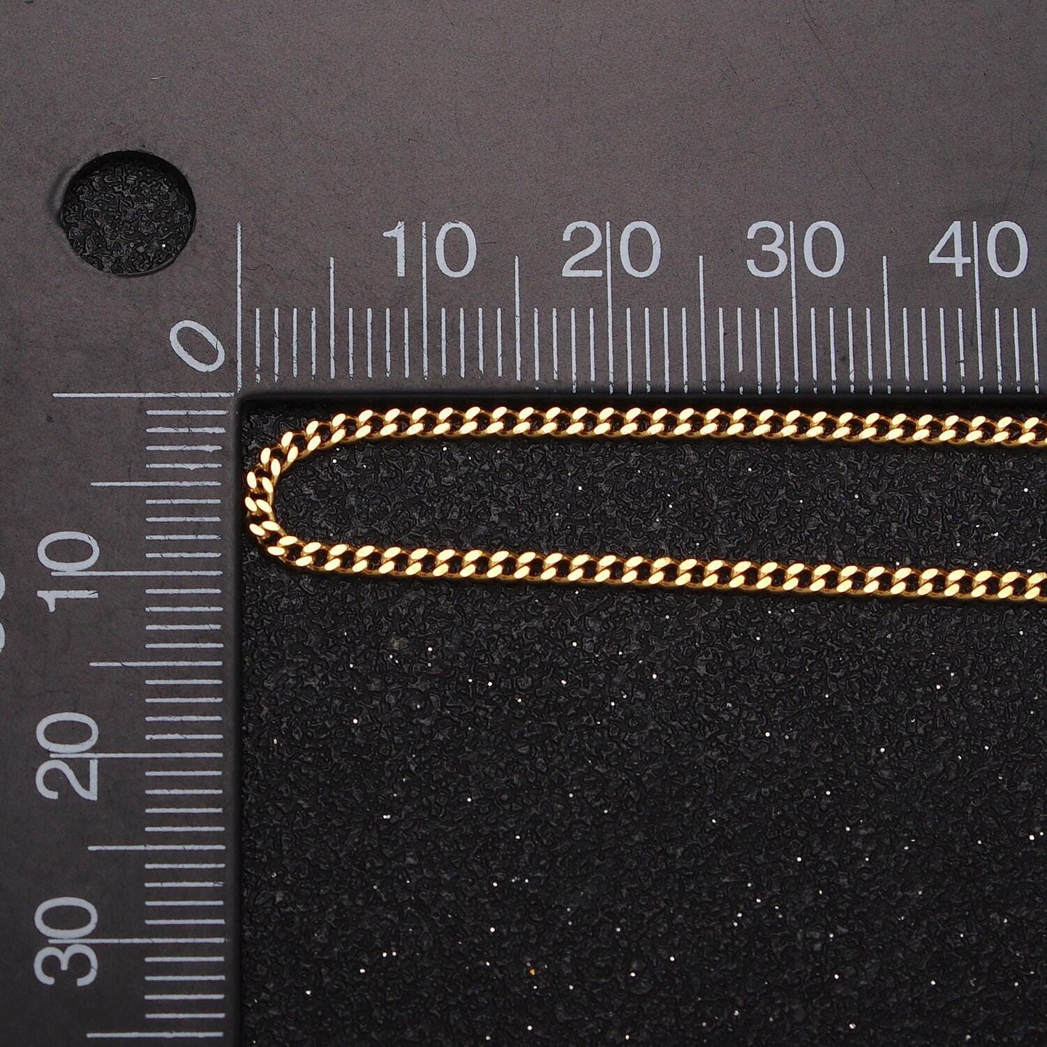 1pc 17.7'' ready to use gold cuban curb necklace chain, layer curb chain dainty stainless steel necklace, for pendant charm necklace wa1701