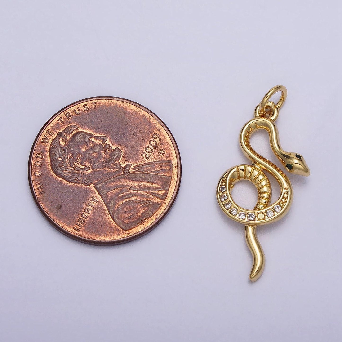 1pc gold snake charm, gold snake pendant charm, charm for serpent snake with jewelry making supply ac218