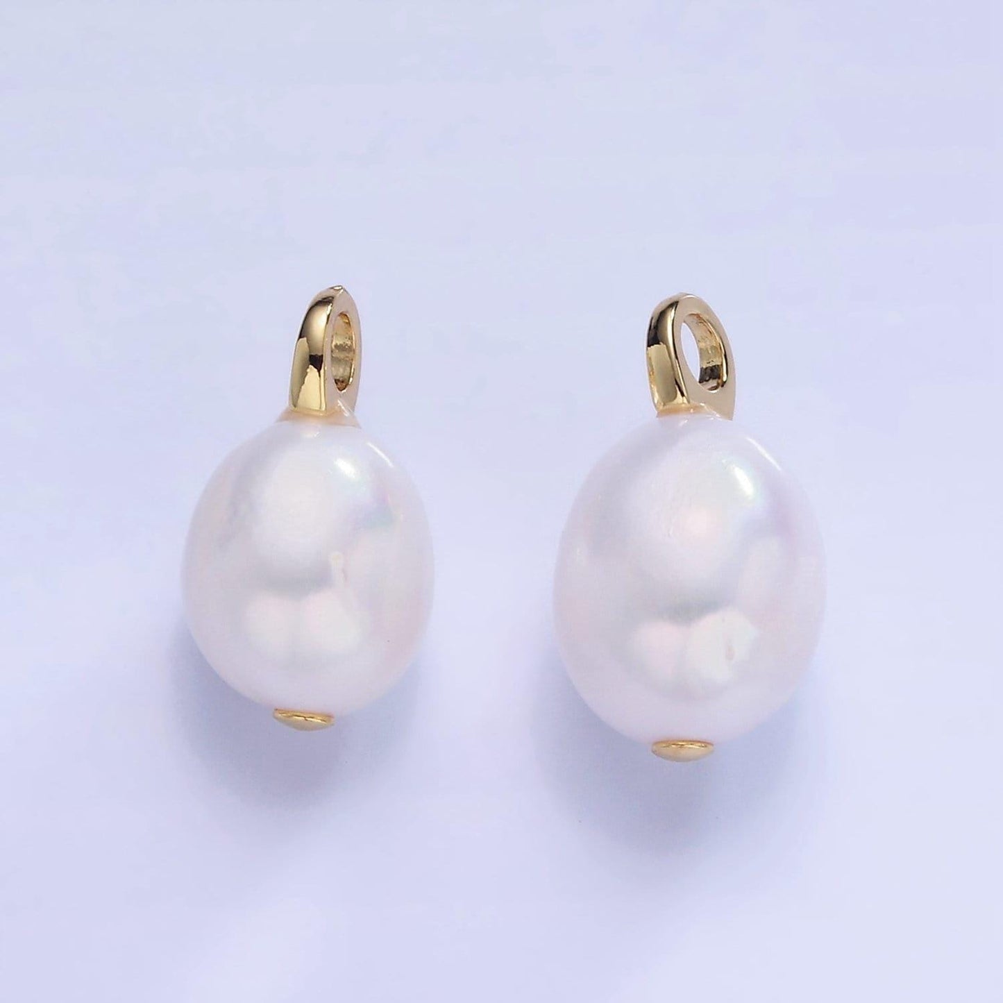 Beautiful white oval baroque pear pearl charm teardrop genuine freshwater mermaid pearls pendant p1733