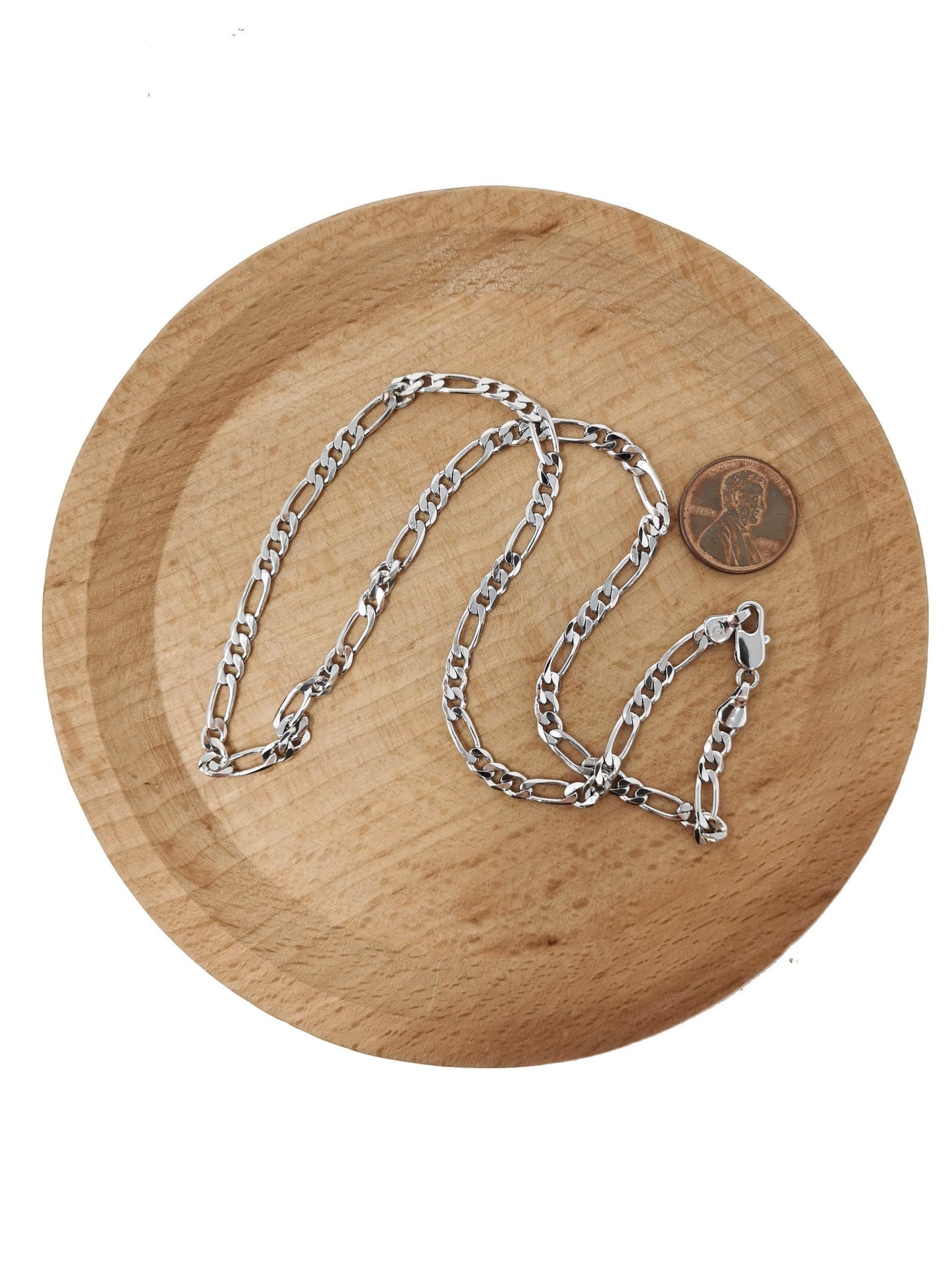 1pc 17.7'' ready to use white gold figaro necklace chain, layer figaro chain dainty necklace, for pendant charm necklace, 628