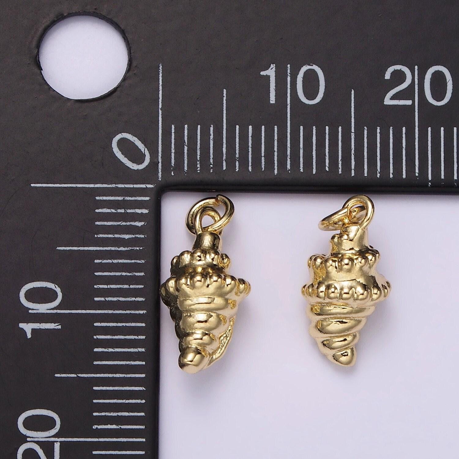 Gold seashell charms mini shell charm ocean beach inspired for necklace bracelet earring supply ag441