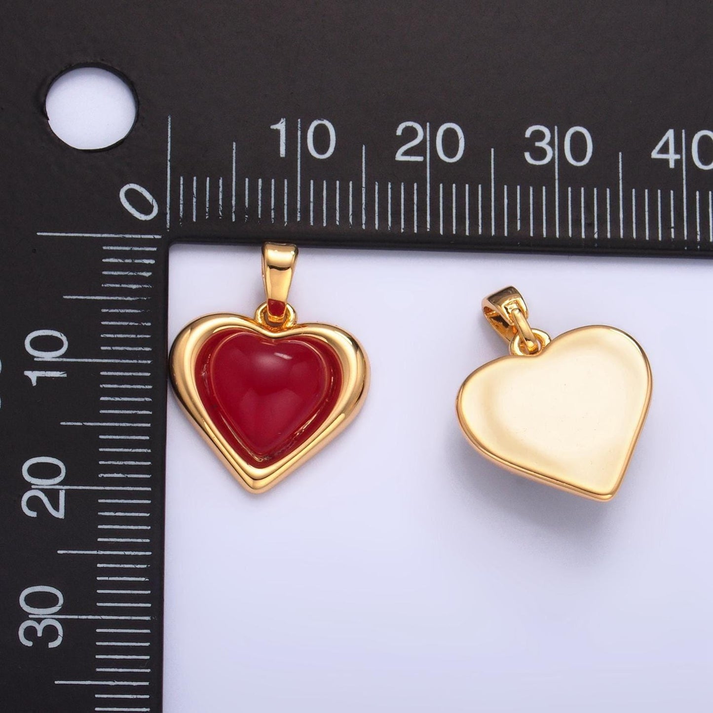 Red carnelian, black onyx gemstone 24k gold filled heart pendant | aa-1012