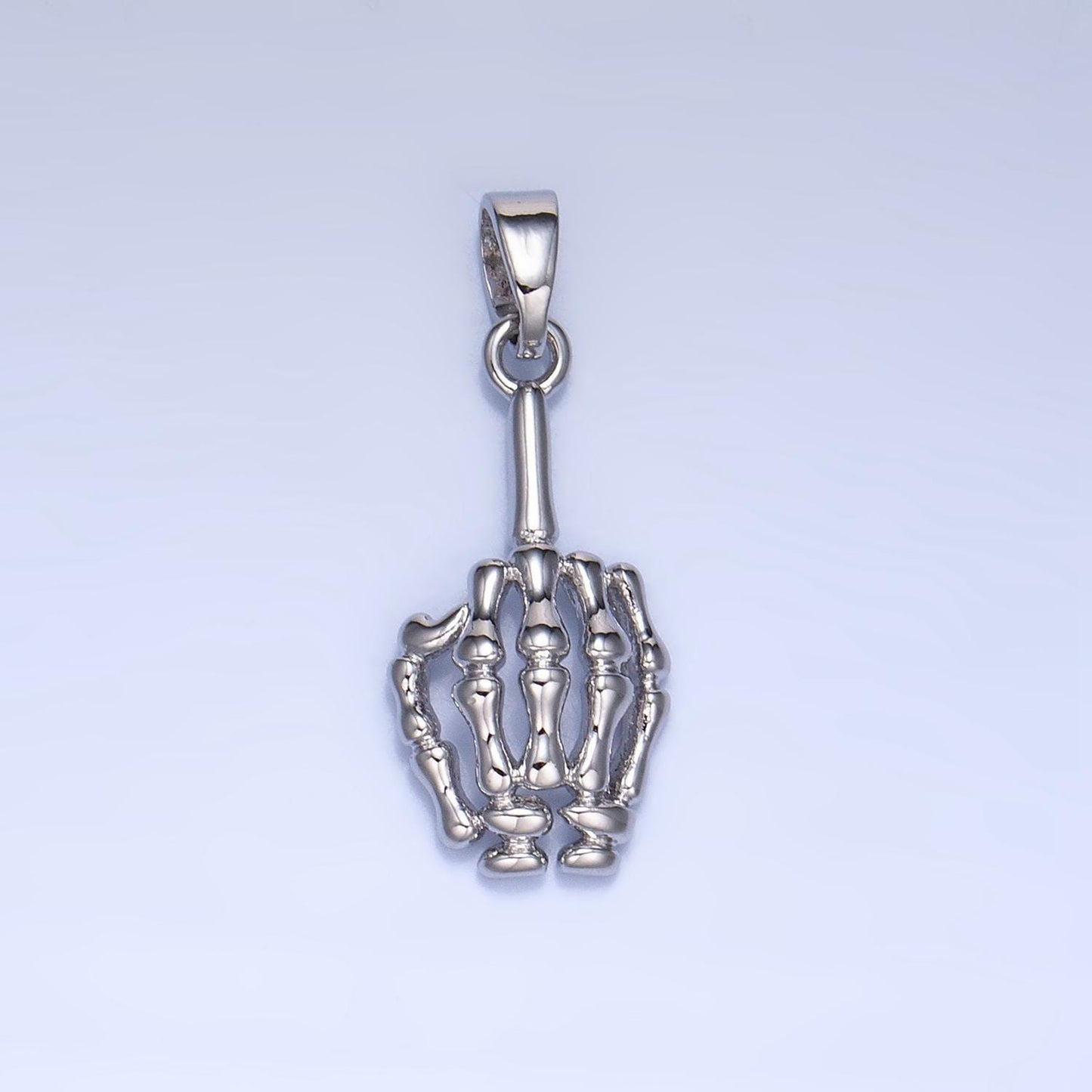 Silver bone skeleton middle finger charm gold hand gesture charm skull fuck pendant for bracelet necklace earring supply component aa993