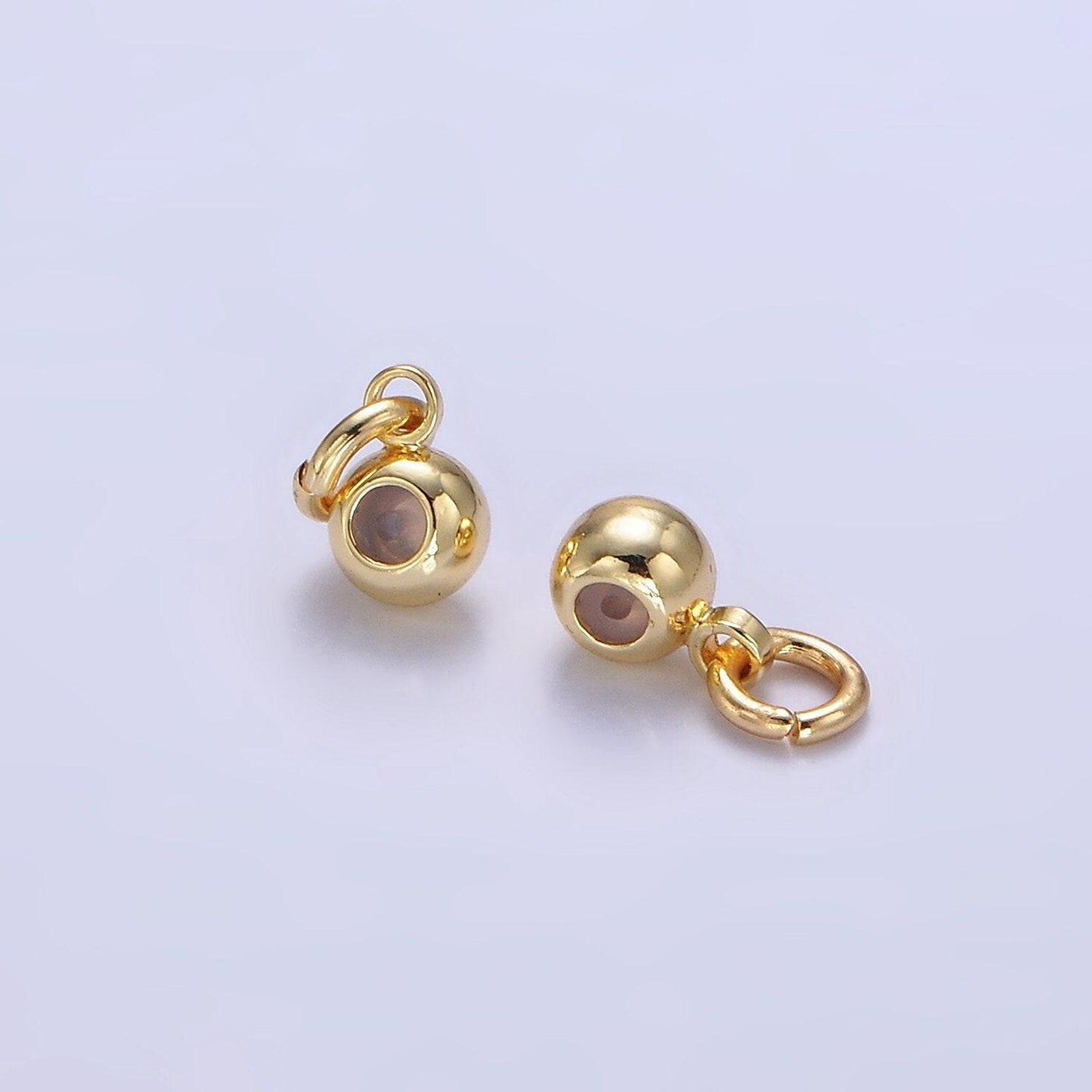 14k gold filled smart bead with open ring 4mm round silicone stopper bead for charm bar wholesale jewelry findings l522