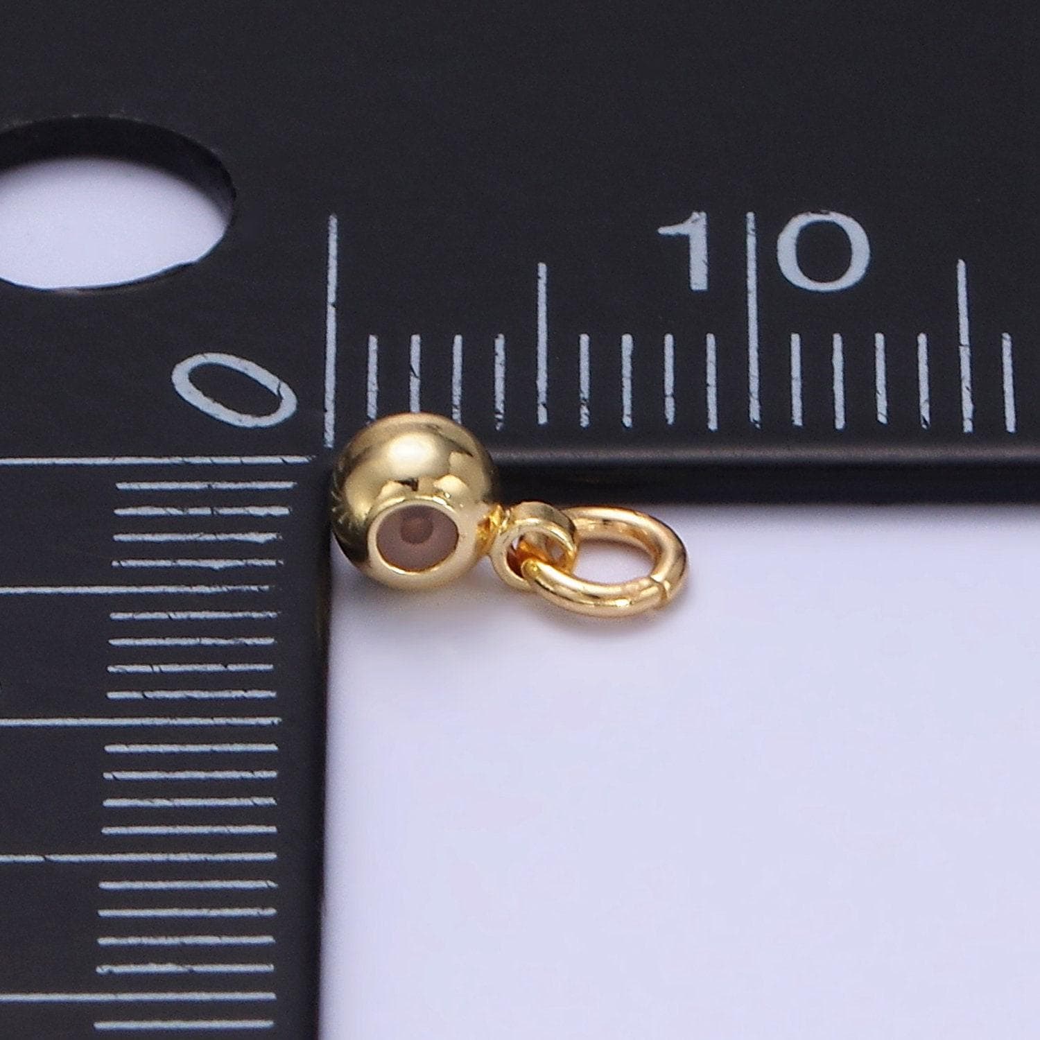 14k gold filled smart bead with open ring 4mm round silicone stopper bead for charm bar wholesale jewelry findings l522
