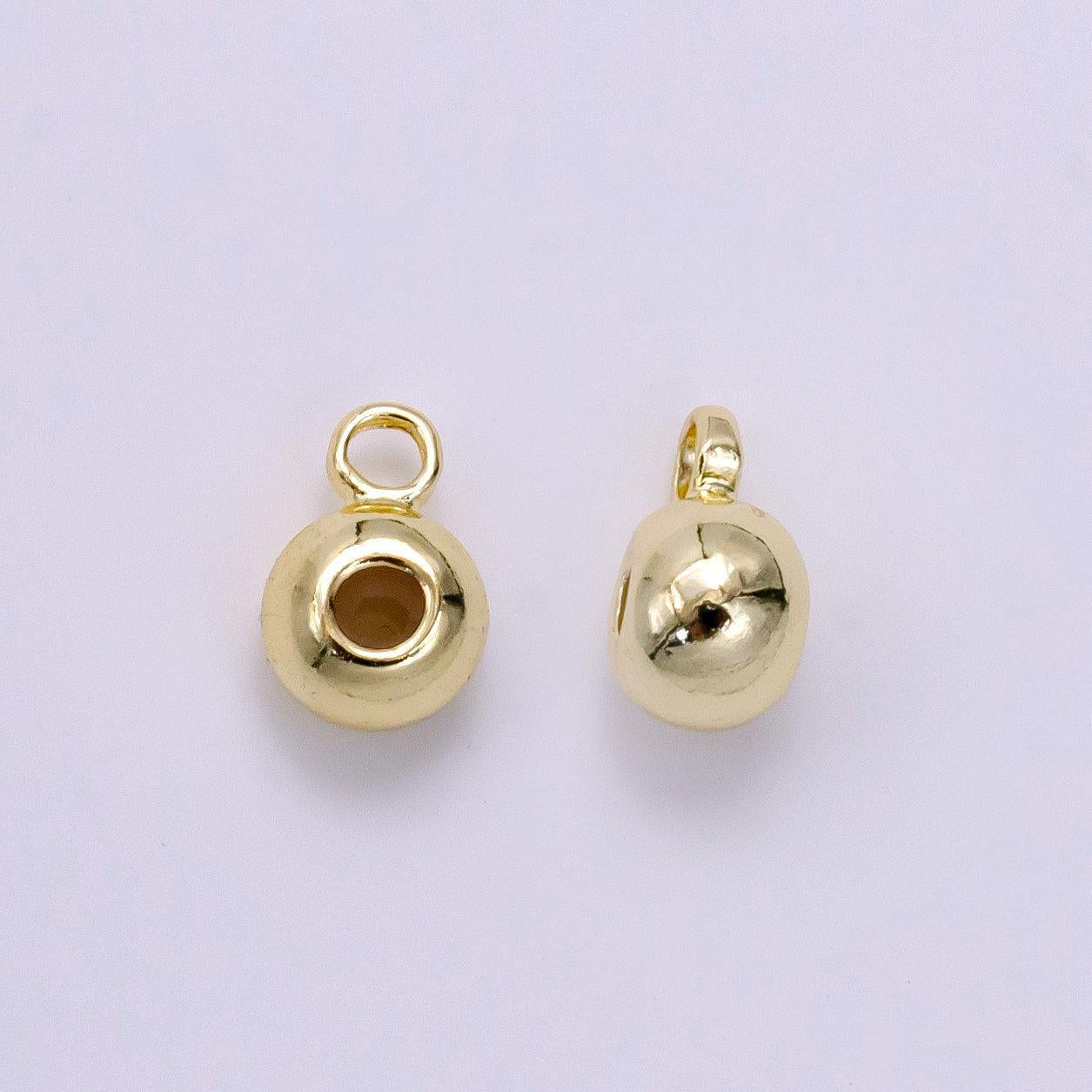 Gold filled smart bead with 0.5mm silicon hole and close jump ring for bracelet necklace charm holder z685