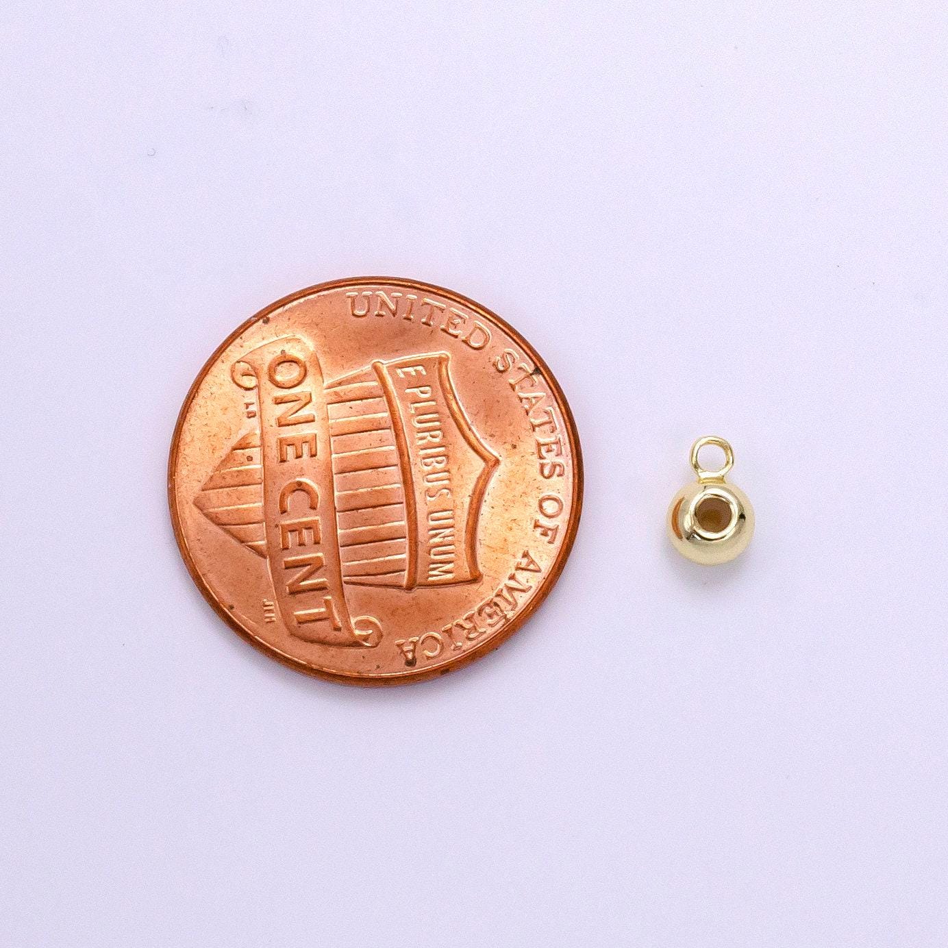 Gold filled smart bead with 0.5mm silicon hole and close jump ring for bracelet necklace charm holder z685