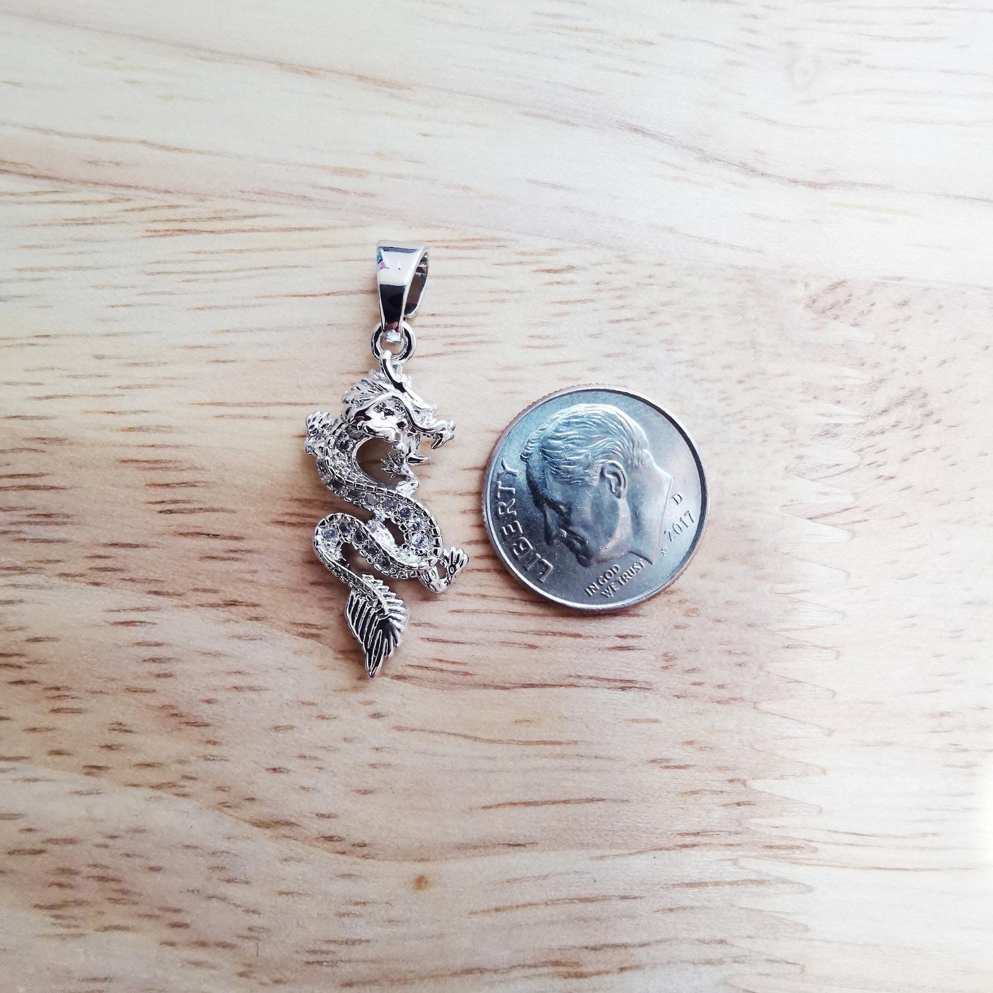 Silver dragon pendant for necklace bracelet charm