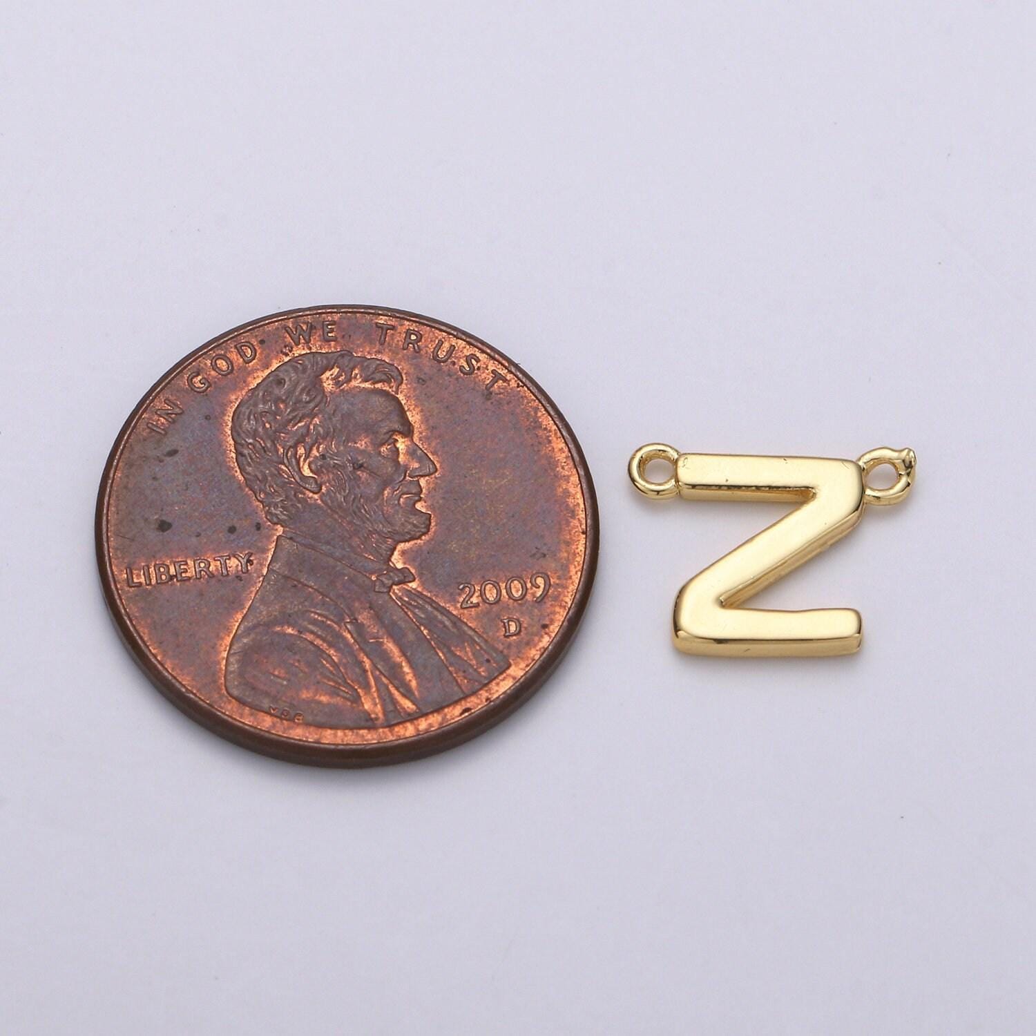 Gold letter charms, personalized charm, initial bracelet connector, mini pendant charms for necklace alphabet 9x11mm alph-10 , a-132