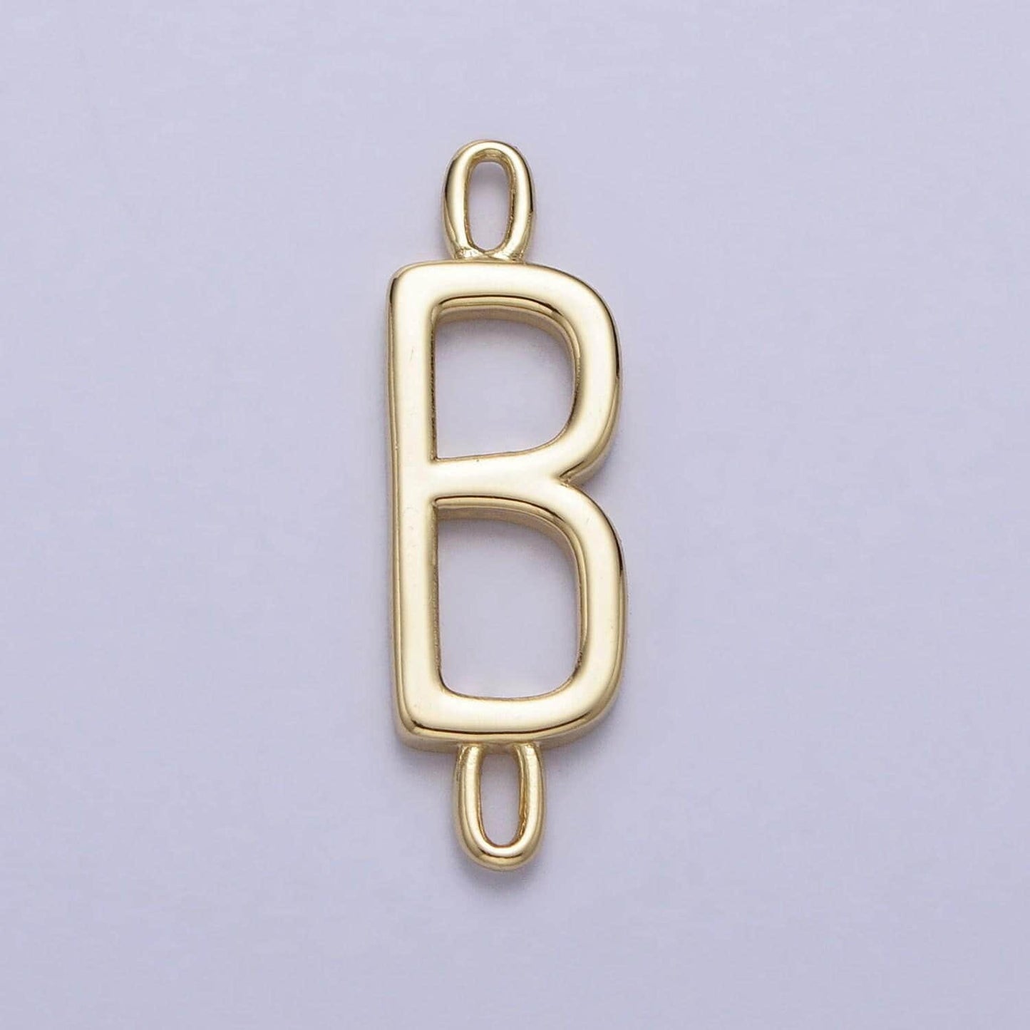 Dainty sideway initial charm connector gold letter dainty name necklace link connector for personalized jewelry supply bracelet necklace