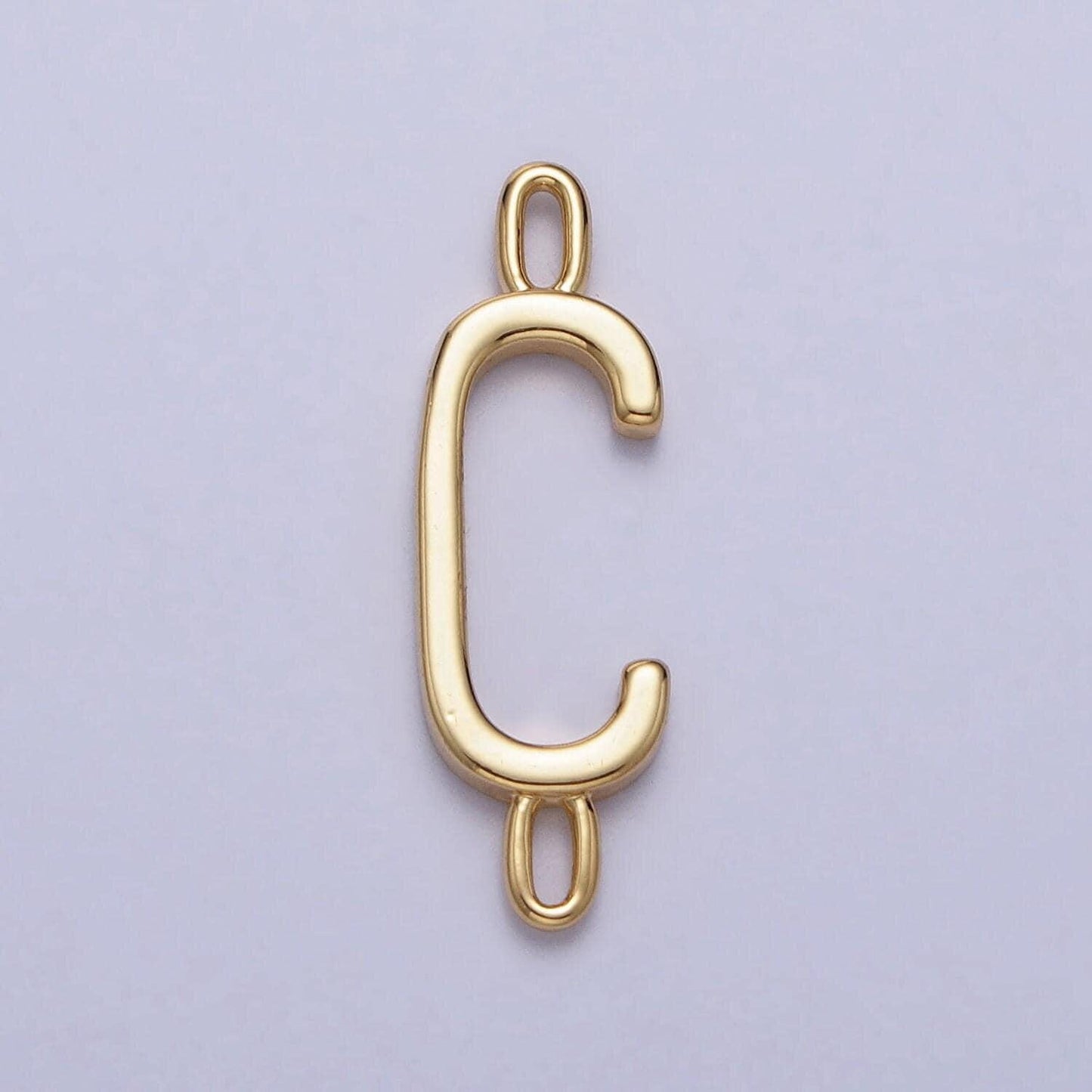 Dainty sideway initial charm connector gold letter dainty name necklace link connector for personalized jewelry supply bracelet necklace