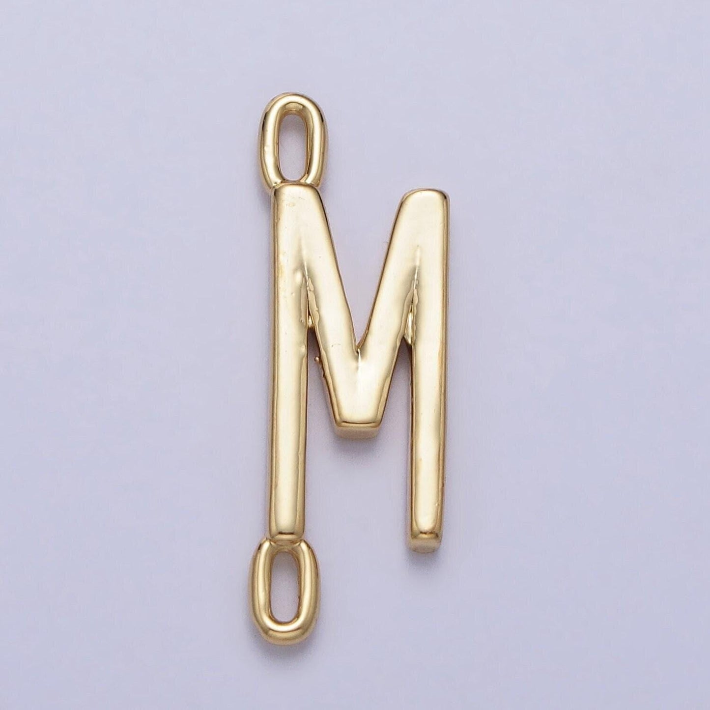 Dainty sideway initial charm connector gold letter dainty name necklace link connector for personalized jewelry supply bracelet necklace
