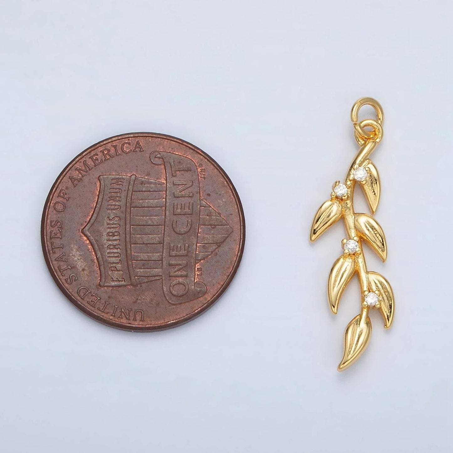 Mini 24k gold filled olive branch leaf charm, earring supplies, necklace, bracelet, jewelry pendant charms ac142