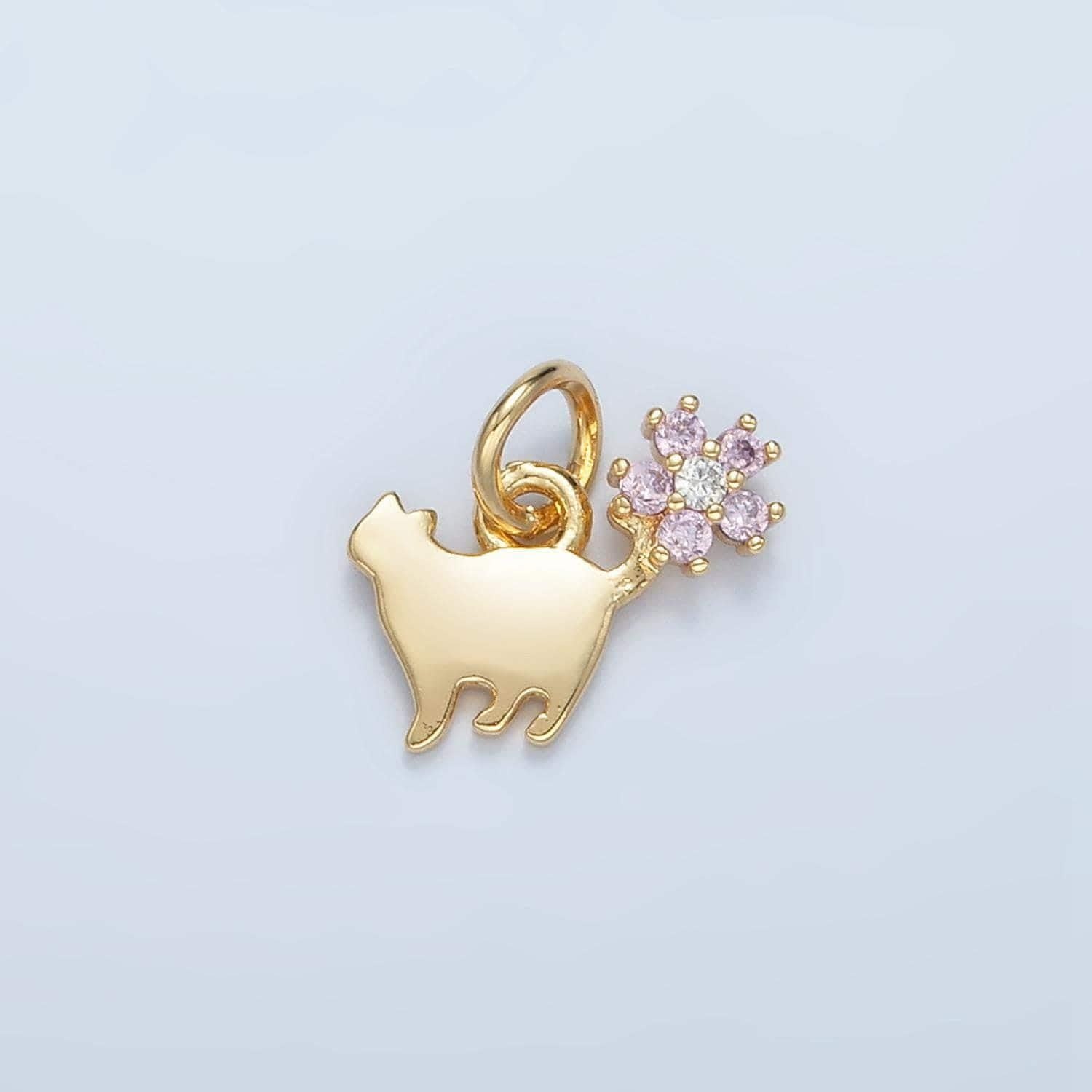 24k gold filled mini cat charm gold animal charm | n1389