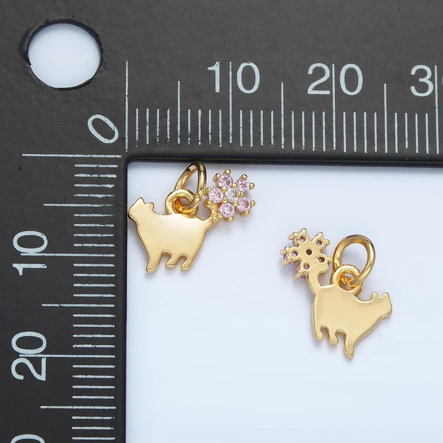 24k gold filled mini cat charm gold animal charm | n1389