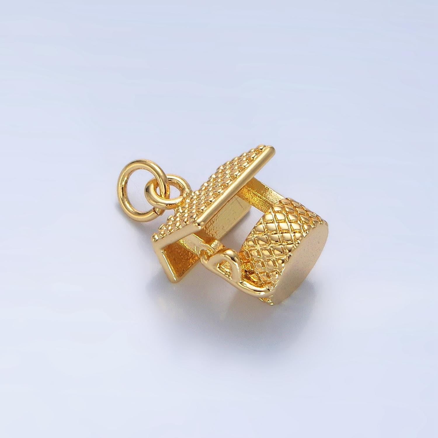 Mini 3d gold wishing well charm pendant for bracelet necklace earring charm supply x912