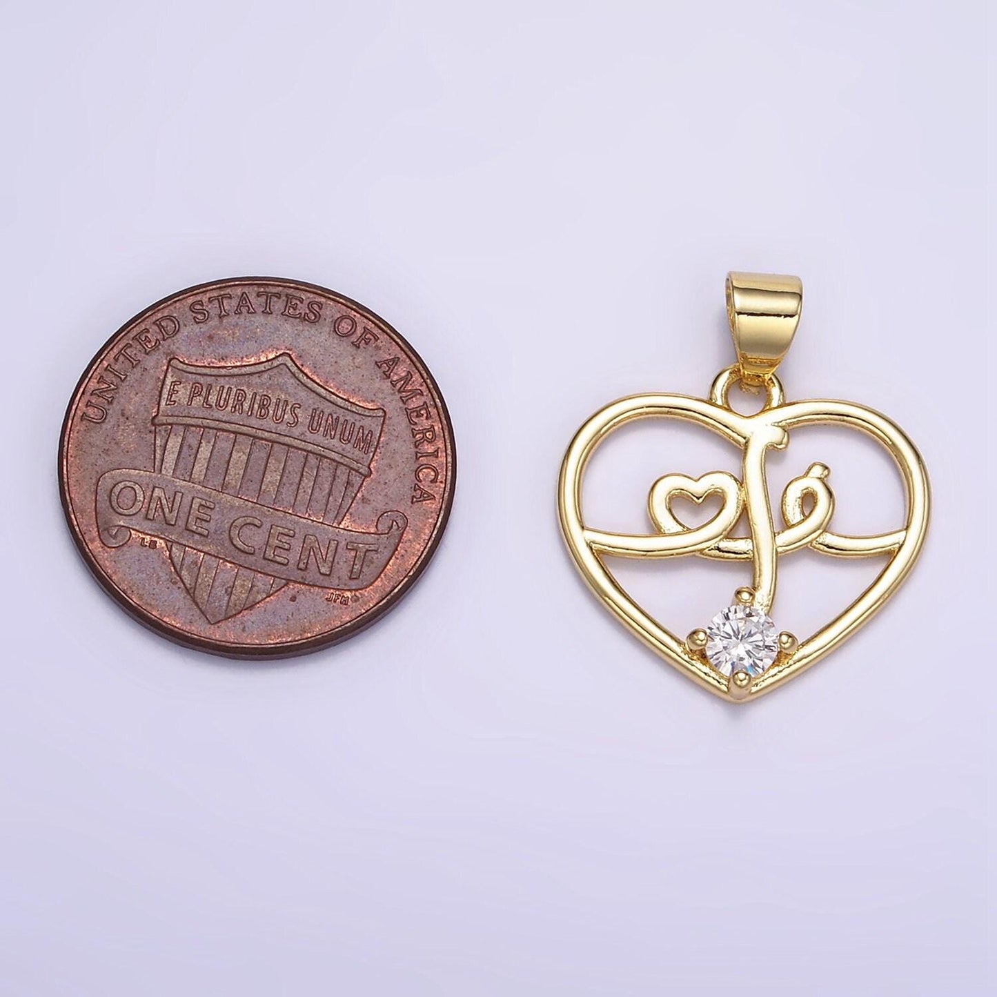 18k gold filled heart charm with micro pave cz swirl love charm relationship jewelry inspired | aa070