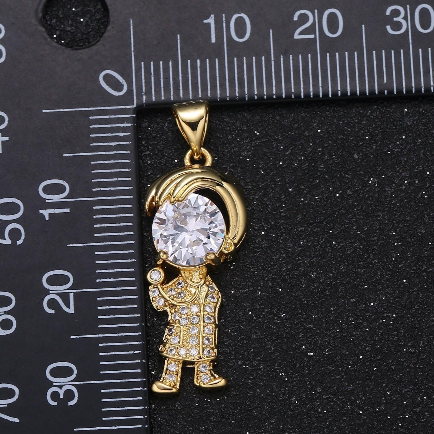 First responder charm solitaire cz pave pendant , md, nurse, pa, rn. np, hero gold charm--66