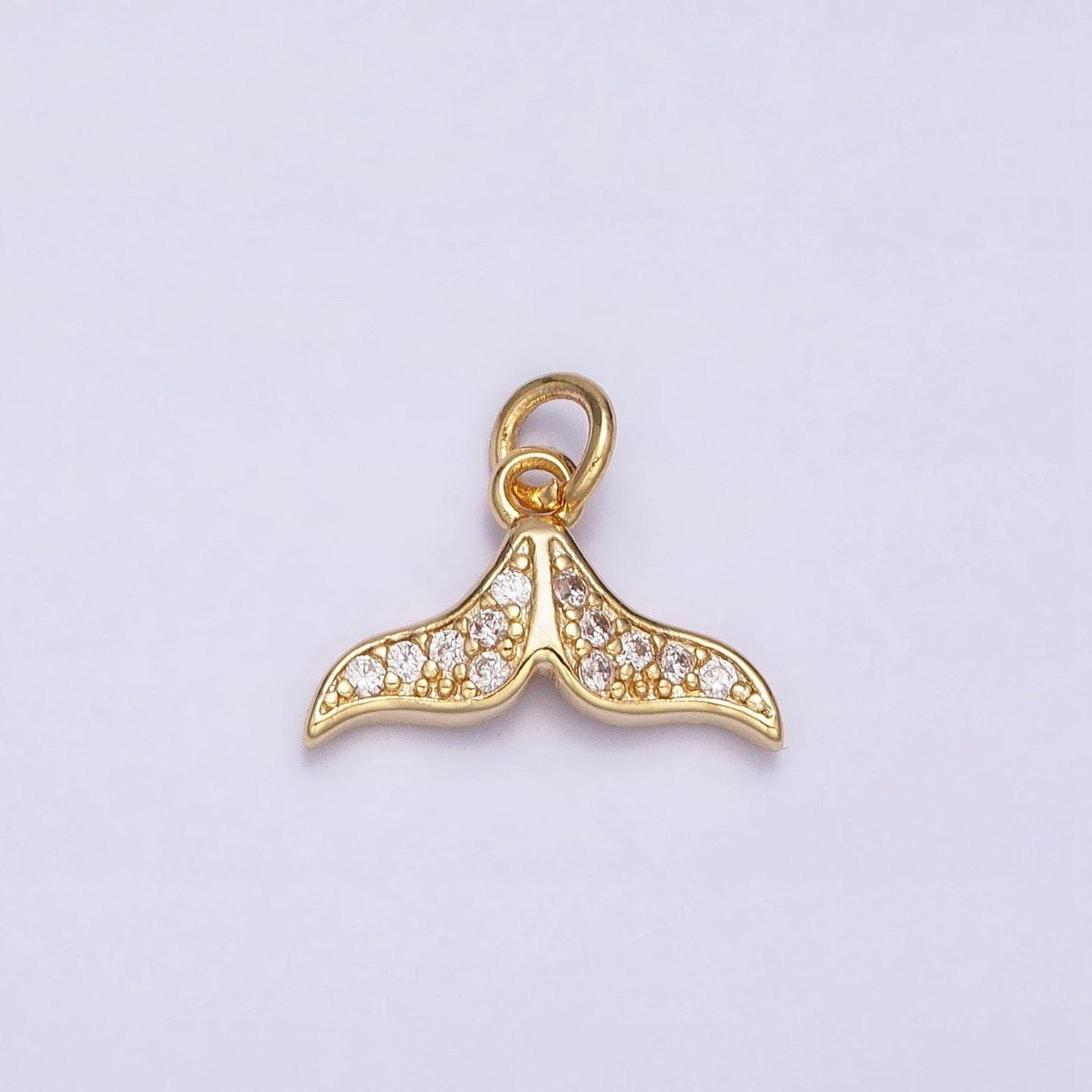 Mini 16k gold filled whale tail pendant jewelry making supplies wholesale charm kids fish animal under the water jewelry inspired ac1163