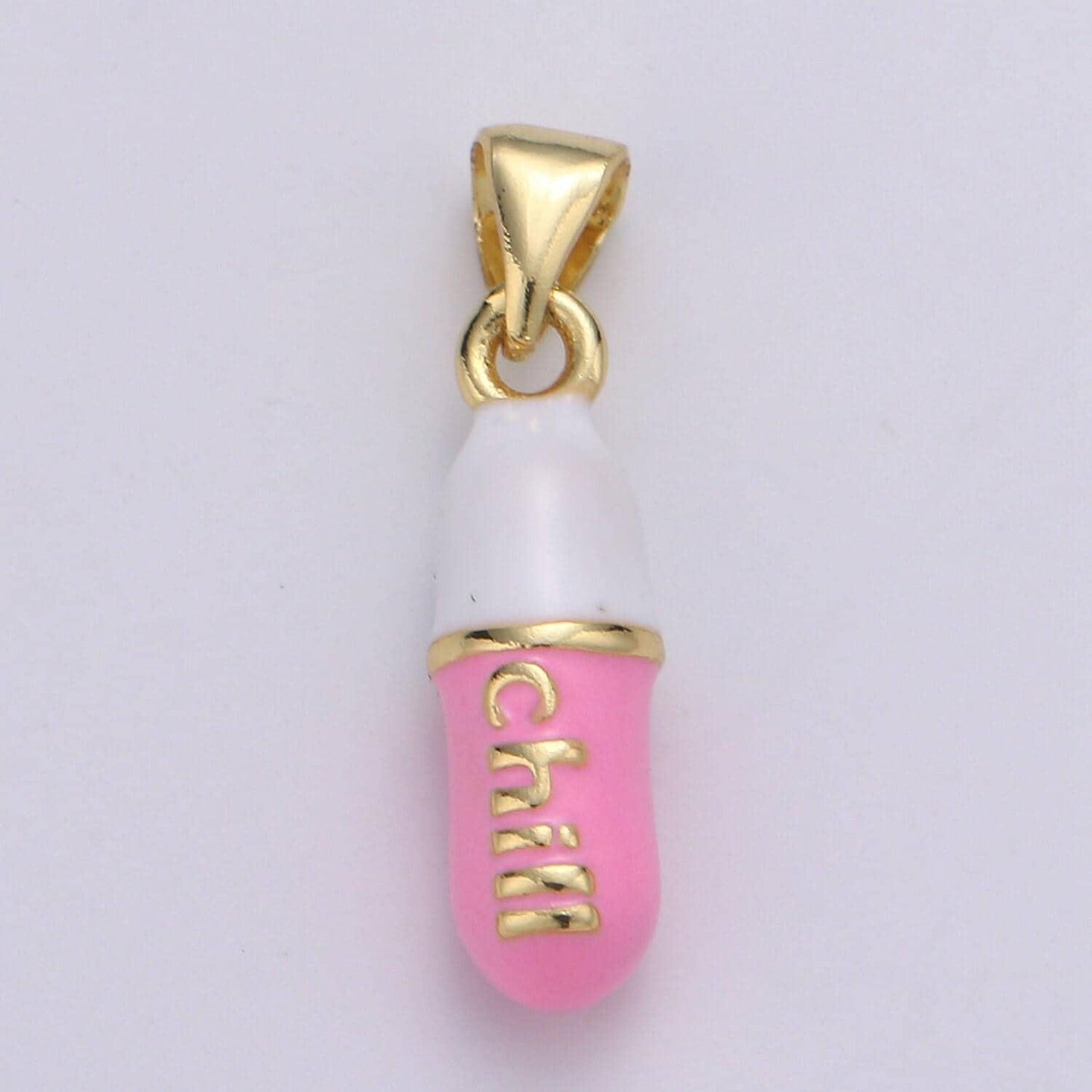 1pc. chill choose color pill charm necklace, dainty word charm,chill pill charm necklace pendant hope optimist minimalist jewelry j-203-207