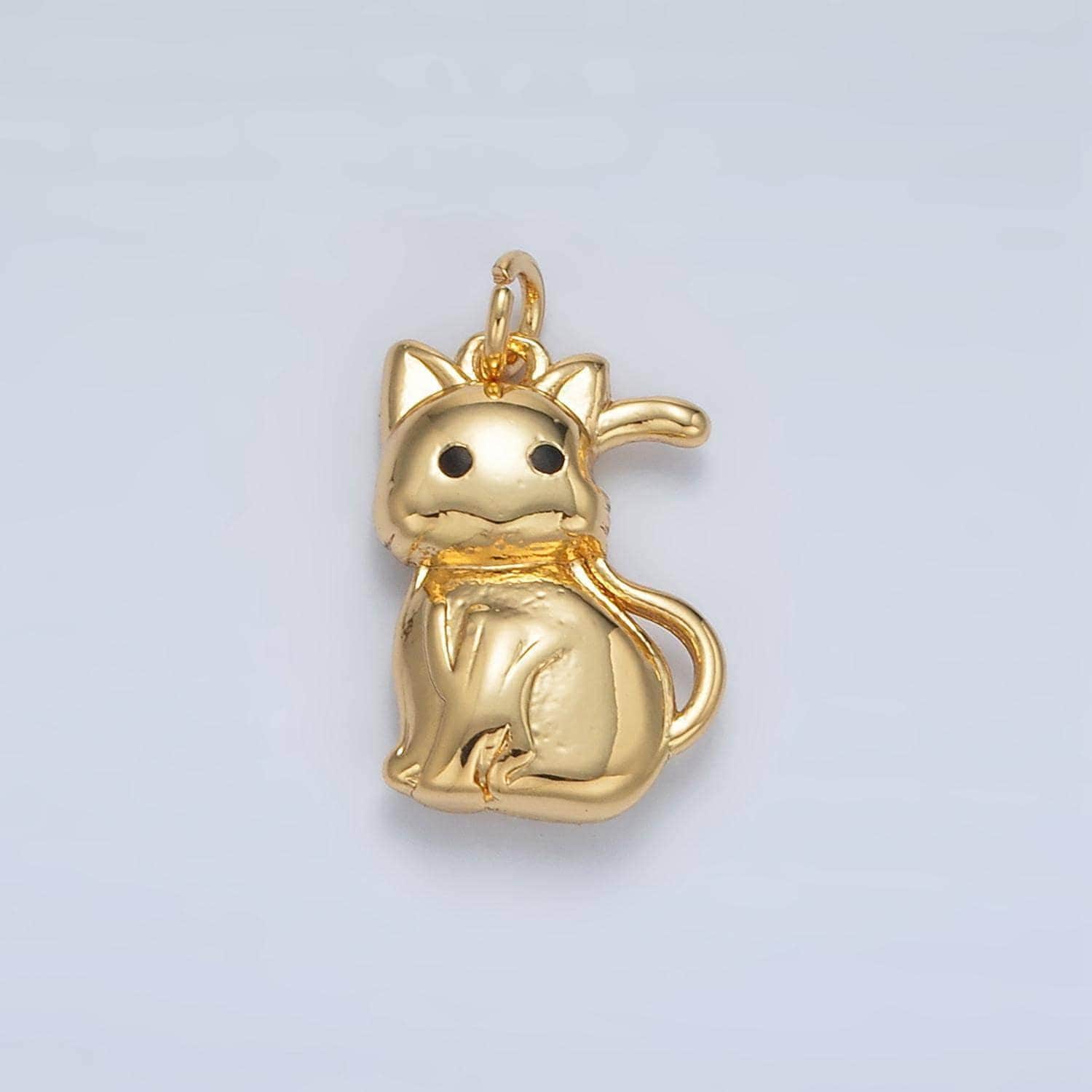 24k gold filled creepy staring cat charm | ac-166