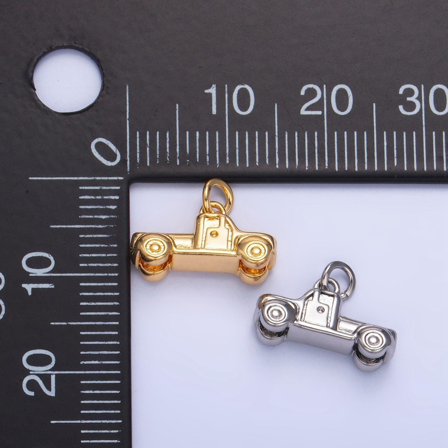 Mini gold pick up truck car charm for necklace bracelet pendant antique car design mix charm road truck inspired w045