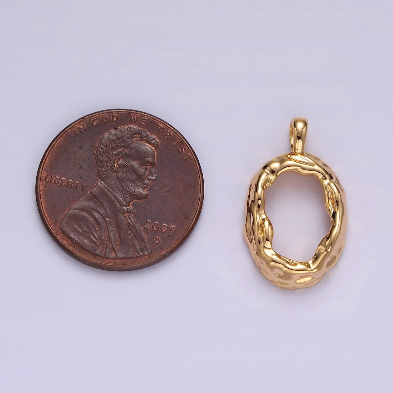 14k gold filled molten drip 23mm minimalist connector | g113