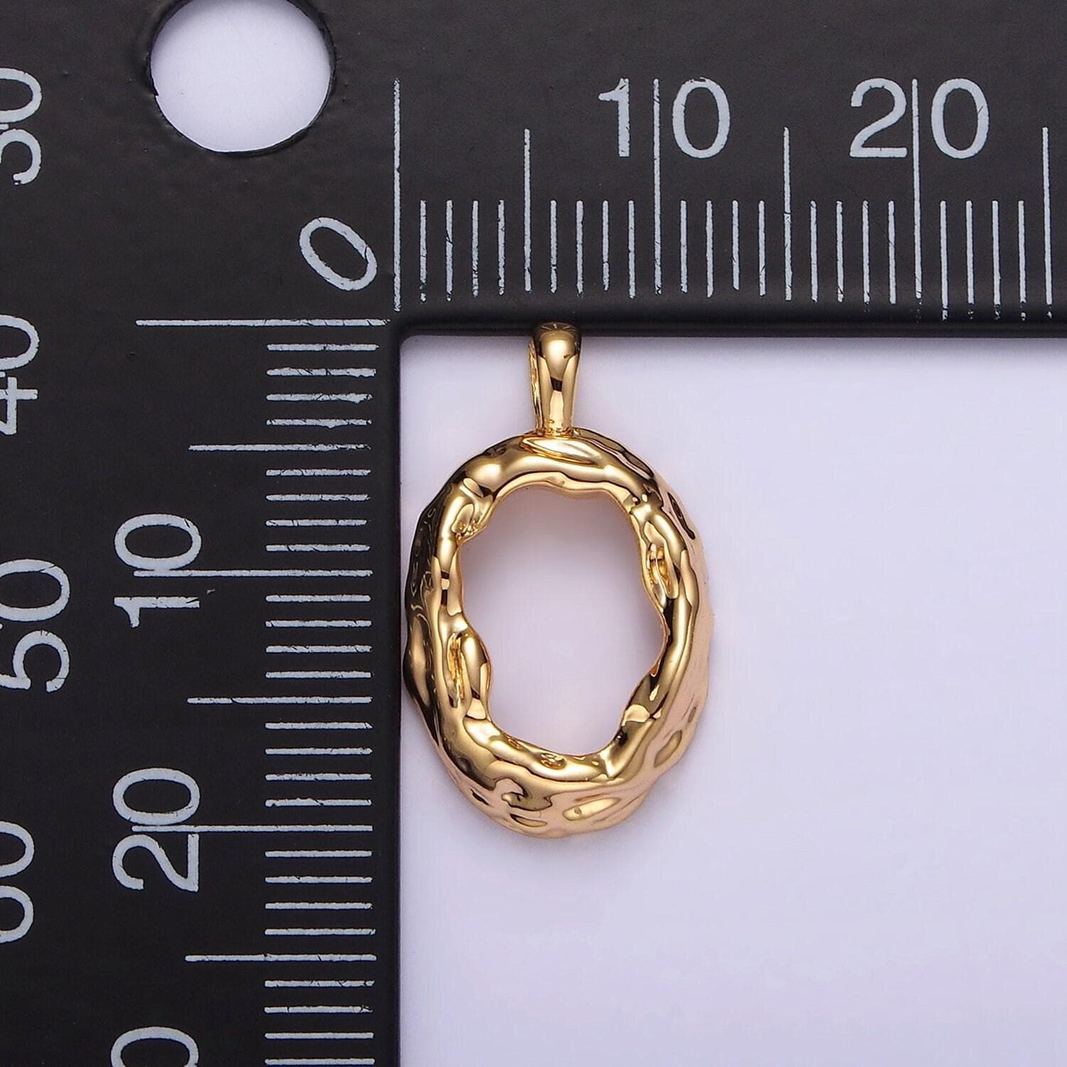 14k gold filled molten drip 23mm minimalist connector | g113