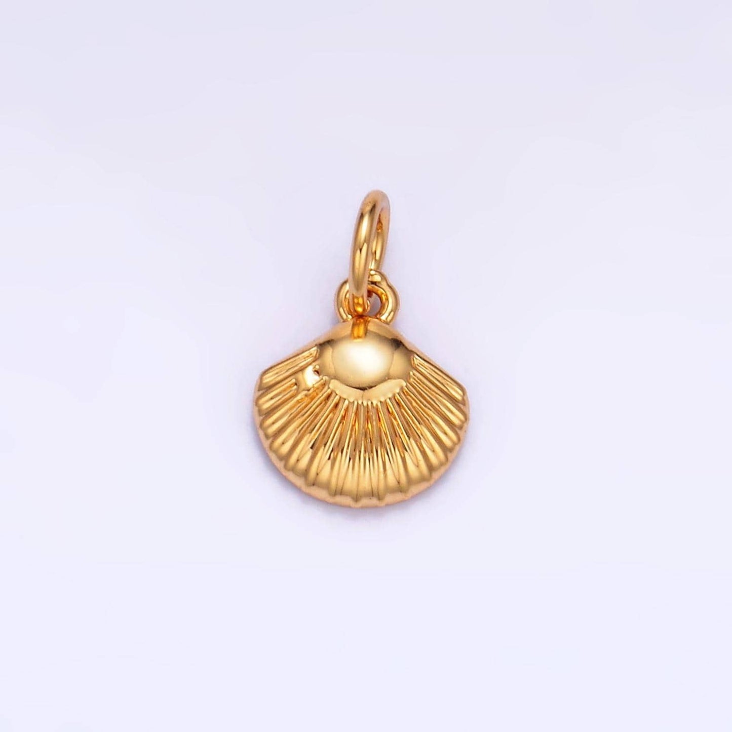 24k gold filled 8.5mm sea shell line-textured add-on charm | w326