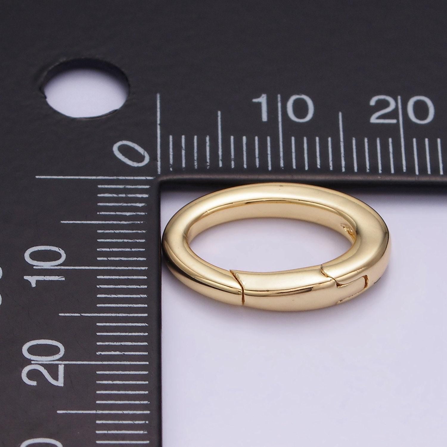 Mini gold rings spring oval spring gate ring clasp for jewelry, purse oval push gate snap hook for charm holder jewelry making z-726