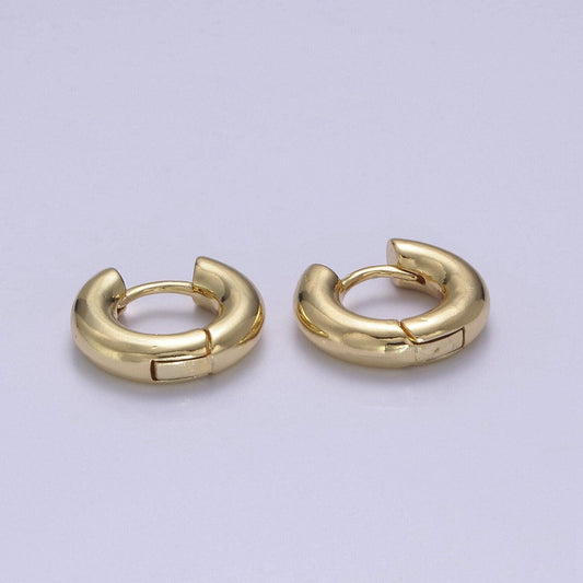 18k gold filled hoop huggie one touch w/ open link lever hoop earring making, 14x11.7 mm, earring charm making findings