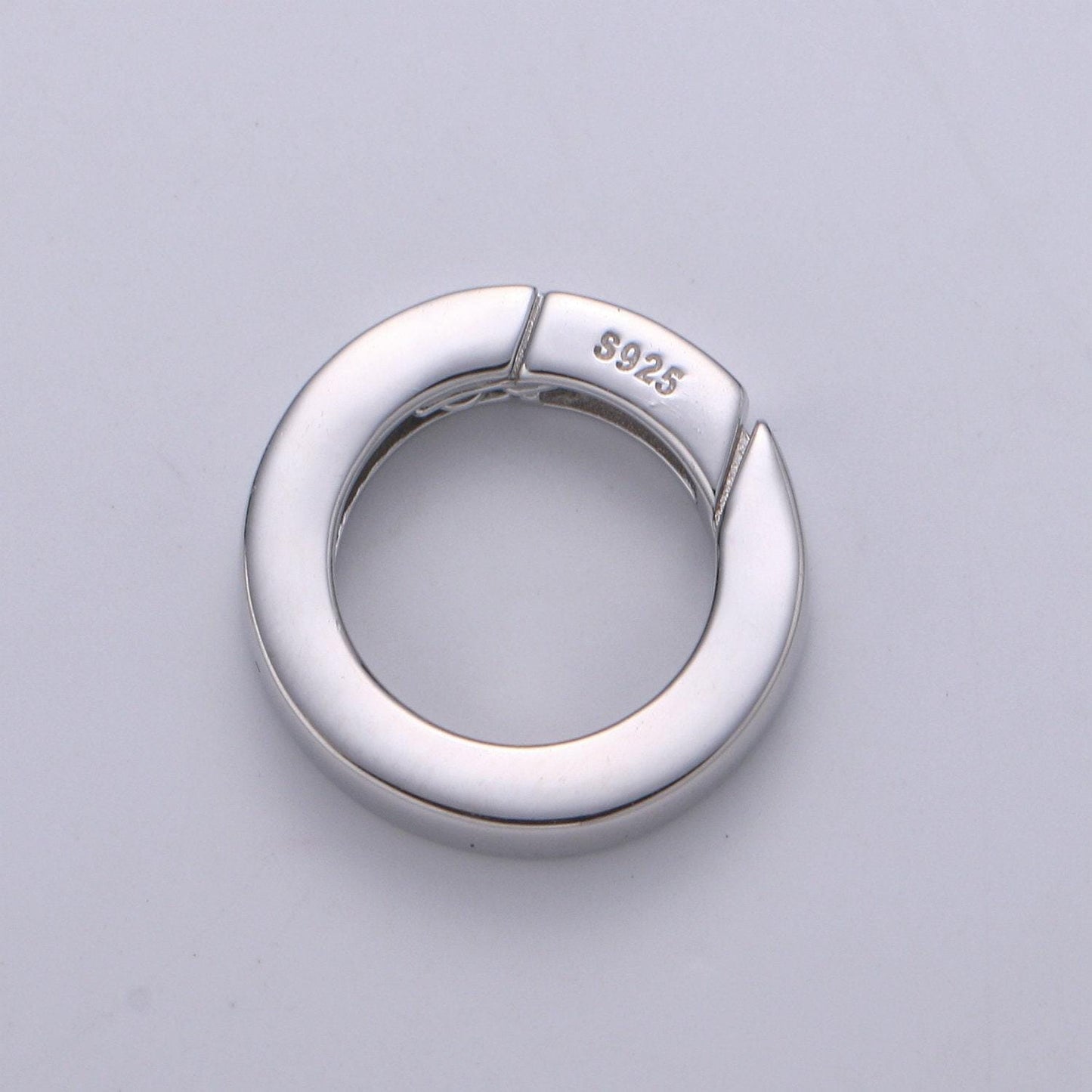 Sterling silver spring gate ring, push gate ring 14mm round circle ring charm holder silver clasp for jewelry clasp sl-485