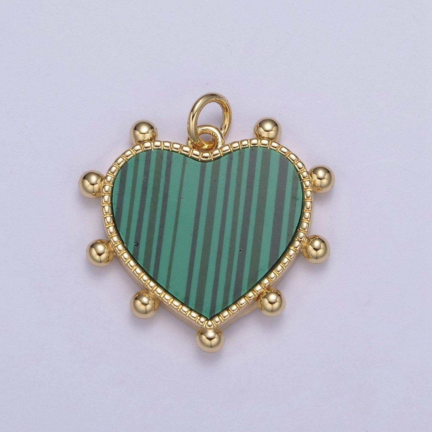 14k gold filled pearl, tiger eye, turquoise abalone shell charm pendant beaded heart love charm for necklace bracelet jewelry making n-642