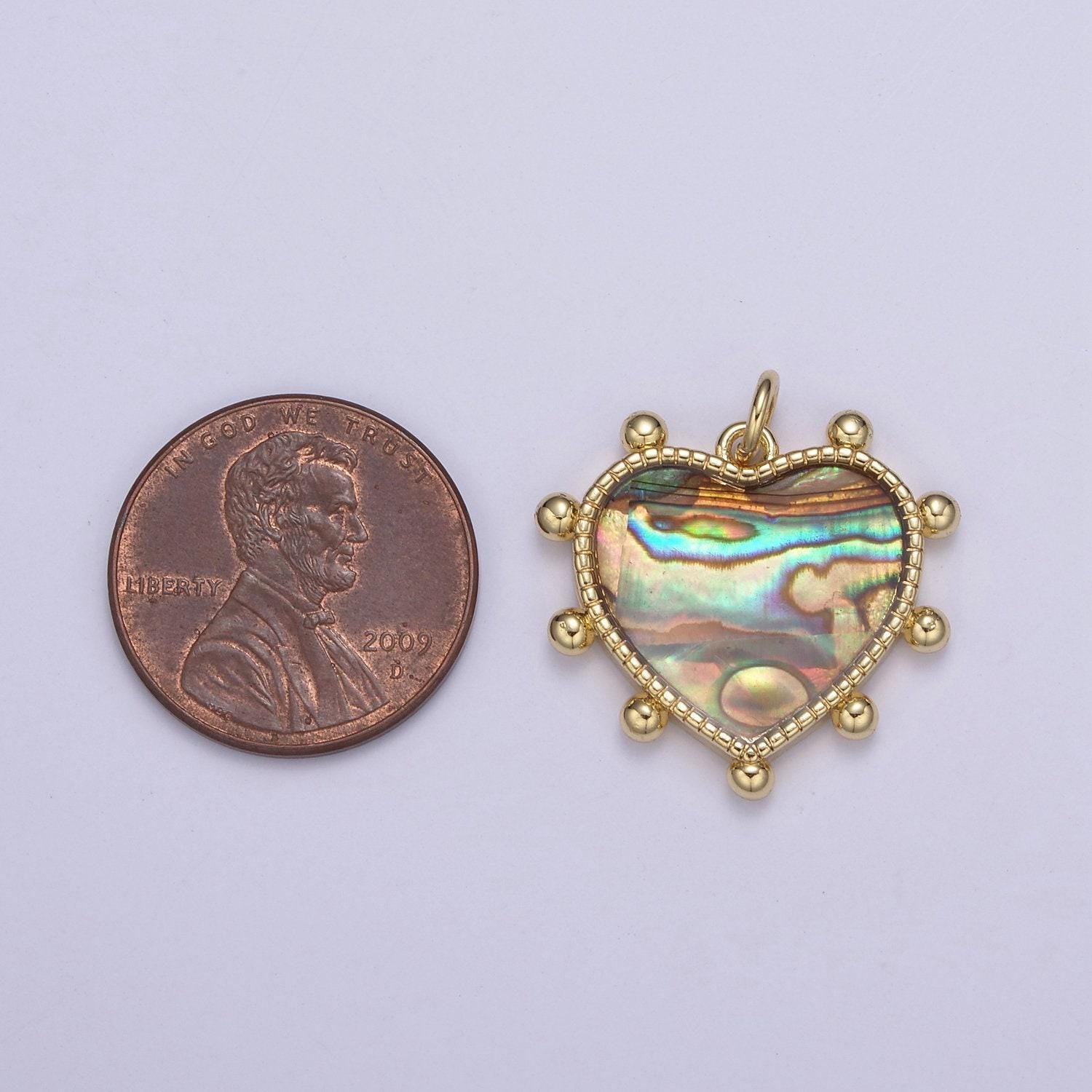 14k gold filled pearl, tiger eye, turquoise abalone shell charm pendant beaded heart love charm for necklace bracelet jewelry making n-642