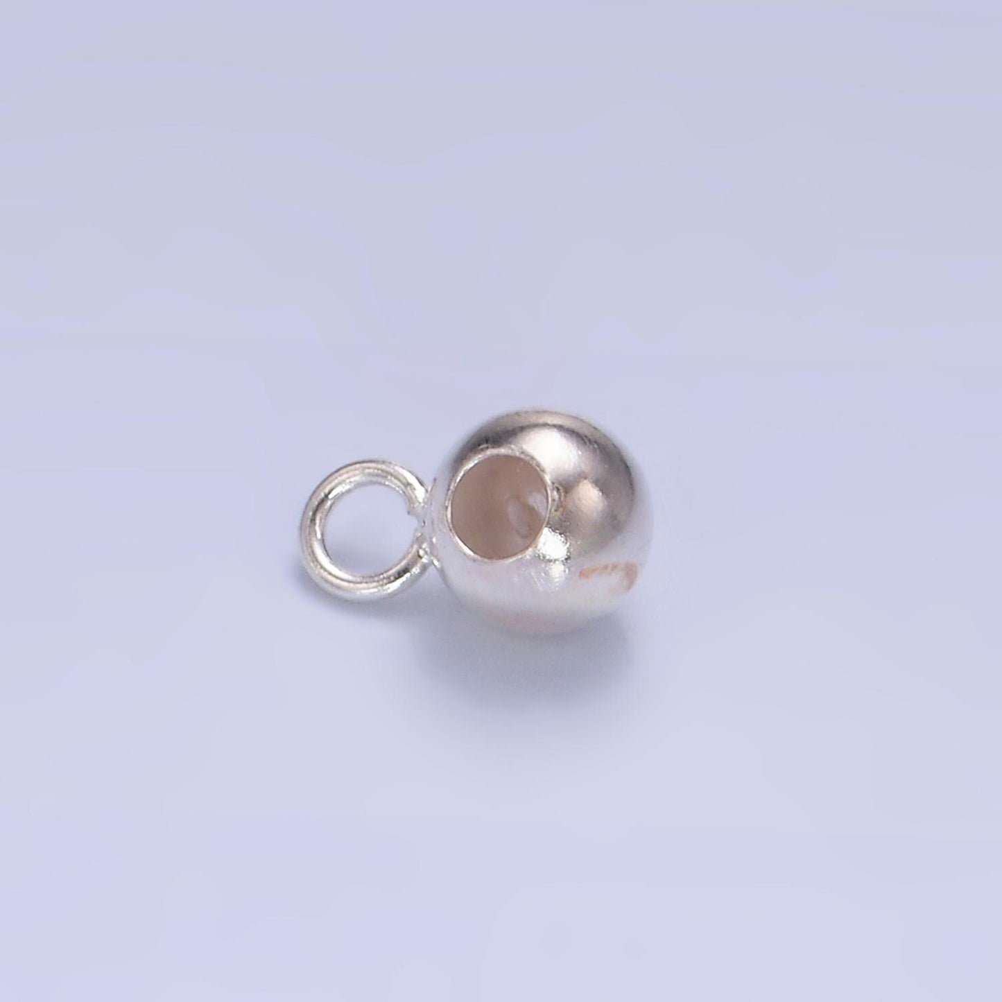 S925 sterling silver round bead spacer with Hole for jewelry making supplies charm holder necklace component sl-577