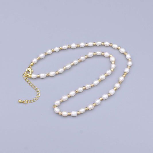 Freshwater pearl necklace, bridal pearls white pearl, bridesmaid jewelry, classic pearl choker necklace for wedding mother day gift wa1499