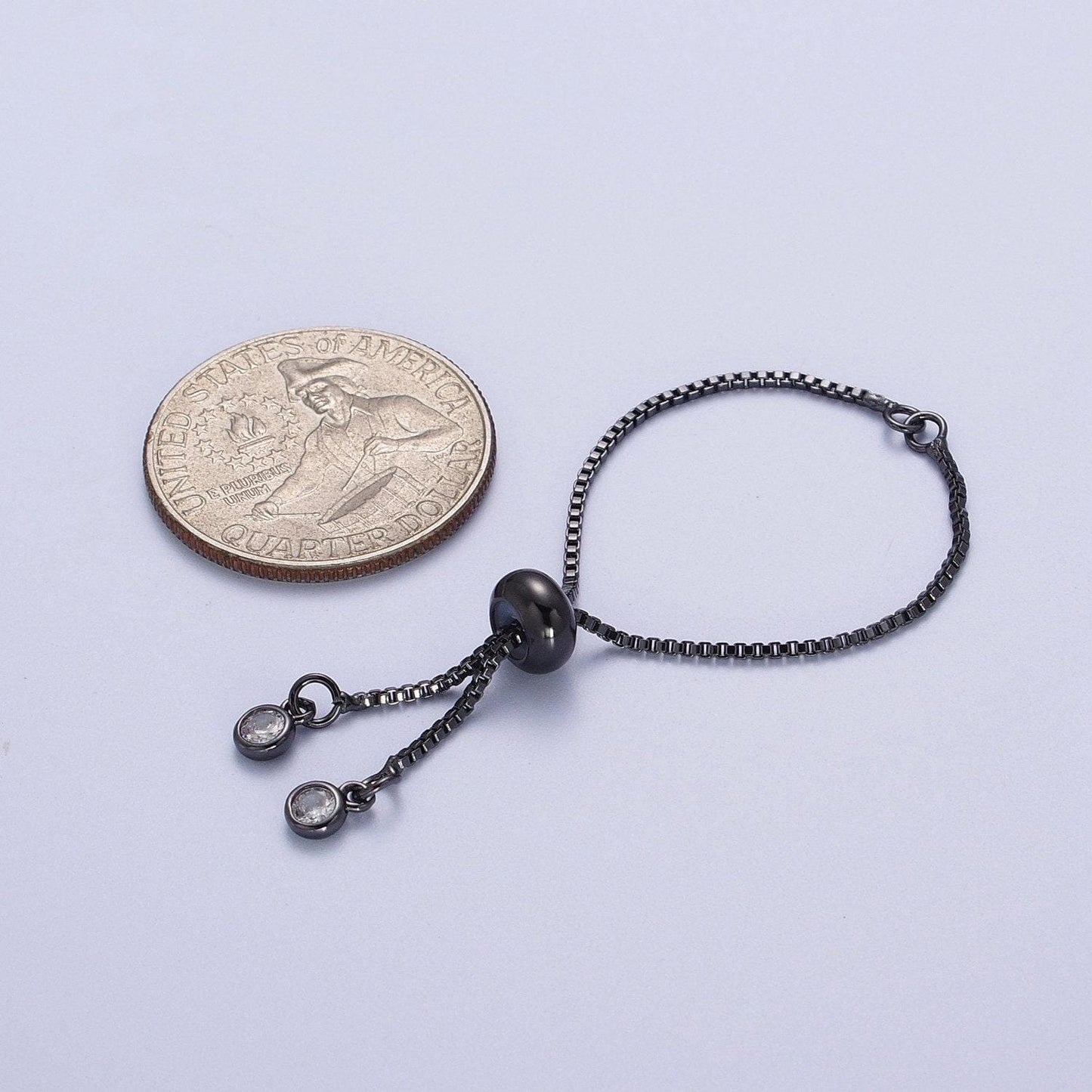 Short adjustable gold bracelet half semi finished with rubber stopper bolo bracelets tennis bracelet box chain wholesale k-124