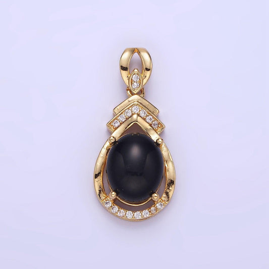 14k gold filled mermaid rainbow glass beads teardrop bezel micro paved pendant | aa1175