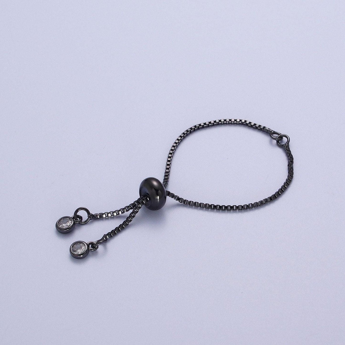 Short adjustable gold bracelet half semi finished with rubber stopper bolo bracelets tennis bracelet box chain wholesale k-124