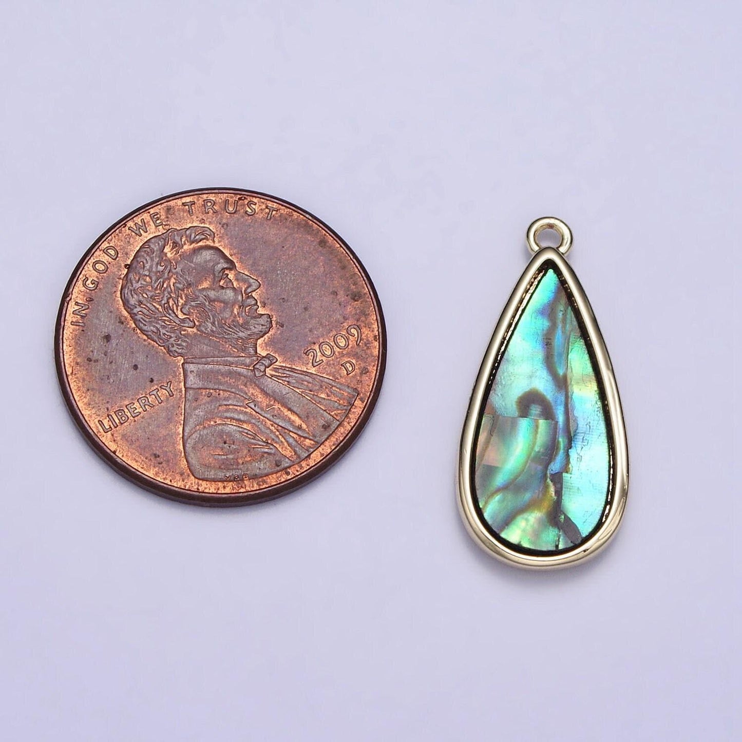 Dainty abalone tear drop bezel cut charm abalone shell pendant pear shaped pendant for diy handmade jewelry making supply ac1058