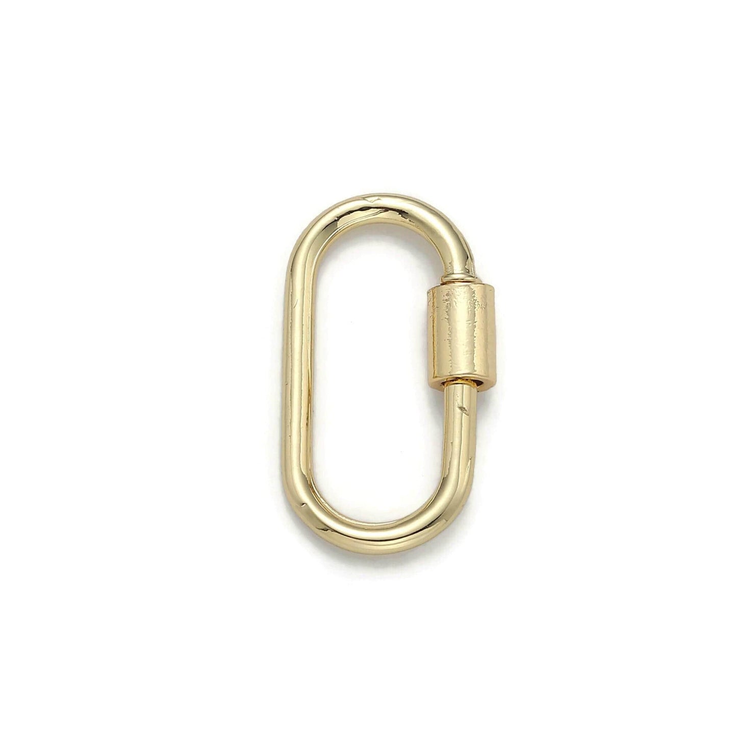1pc carabiner screw clasp, screw clasp oval , interlocking oval clasp, oval shaped clasps, gold, silver, and rose gold color supp-127