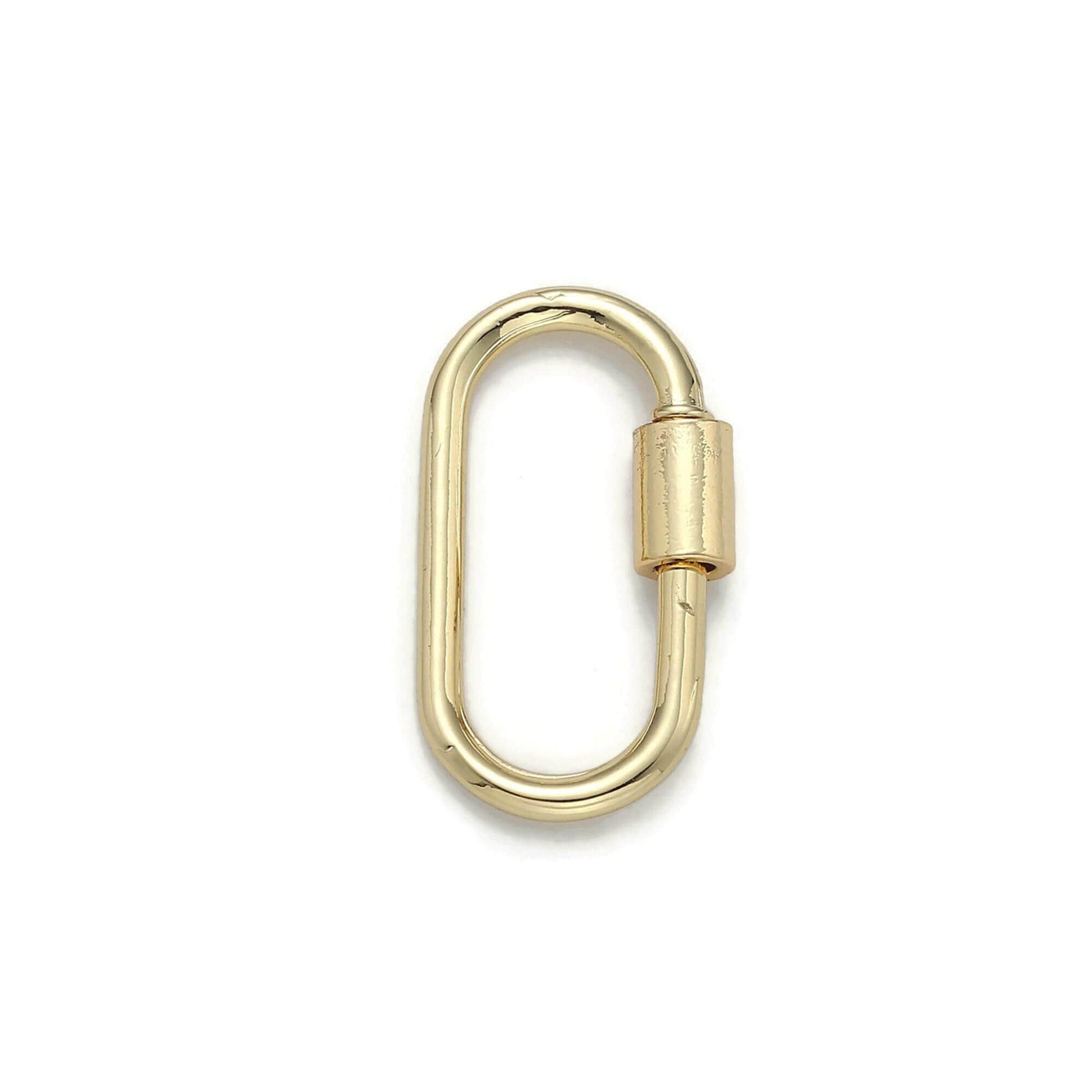 1pc carabiner screw clasp, screw clasp oval , interlocking oval clasp, oval shaped clasps, gold, silver, and rose gold color supp-127
