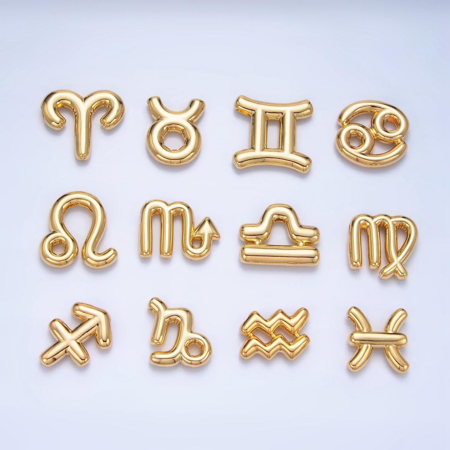 Gold zodiac charm personalized balloon astrology sign charm necklace zodiac bubble style trend fashion jewelry necklace for women a1295