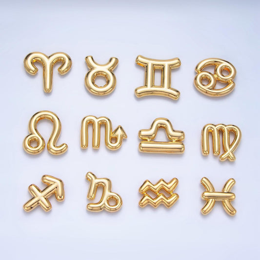 Gold zodiac charm personalized balloon astrology sign charm necklace zodiac bubble style trend fashion jewelry necklace for women a1295