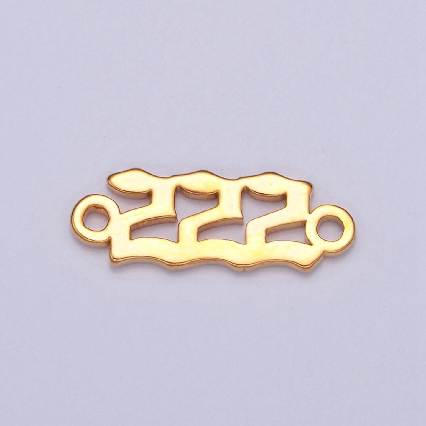 Gold filled angel number charm connector lucky number for necklace bracelet component g856
