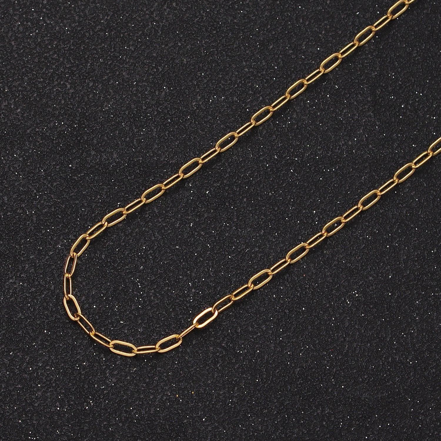 Wholesale 24k gold filled 5mm x 2.2mm paper clip cable unfinished gold, silver colored jewelry making component | roll-968, roll-969