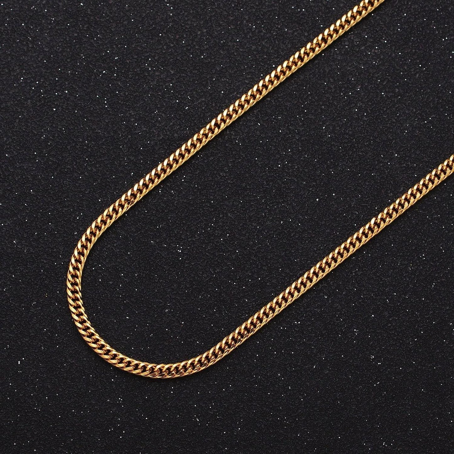 24k gold filled 2.6mm curb chain cable link unfinished yard chain in gold & silver | roll-1281 roll-1282