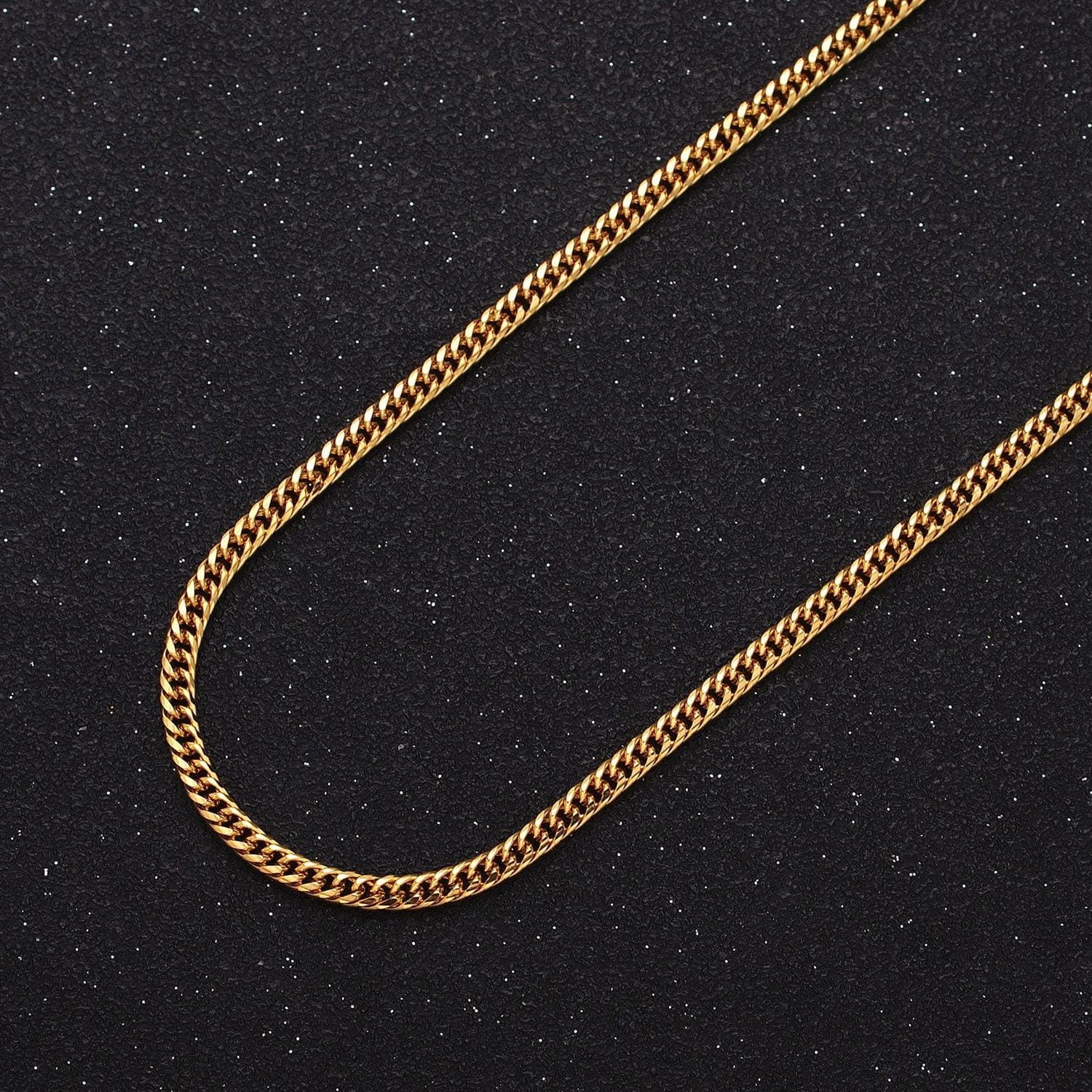 24k gold filled 2.6mm curb chain cable link unfinished yard chain in gold & silver | roll-1281 roll-1282