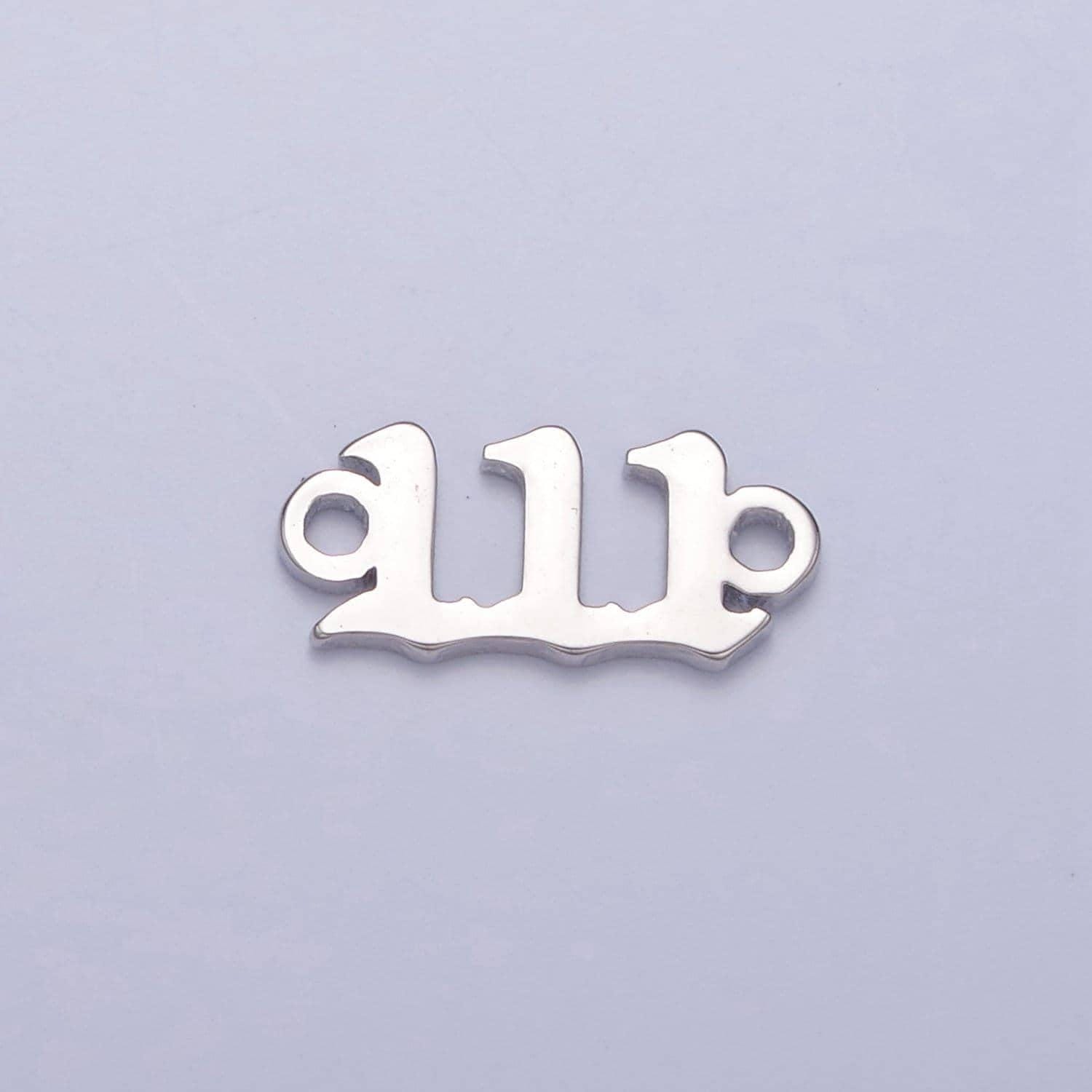 Gold filled silver angel number charm connector lucky number for necklace bracelet component g847